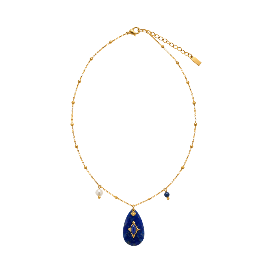 Lapis Teardrop Pendant Necklace