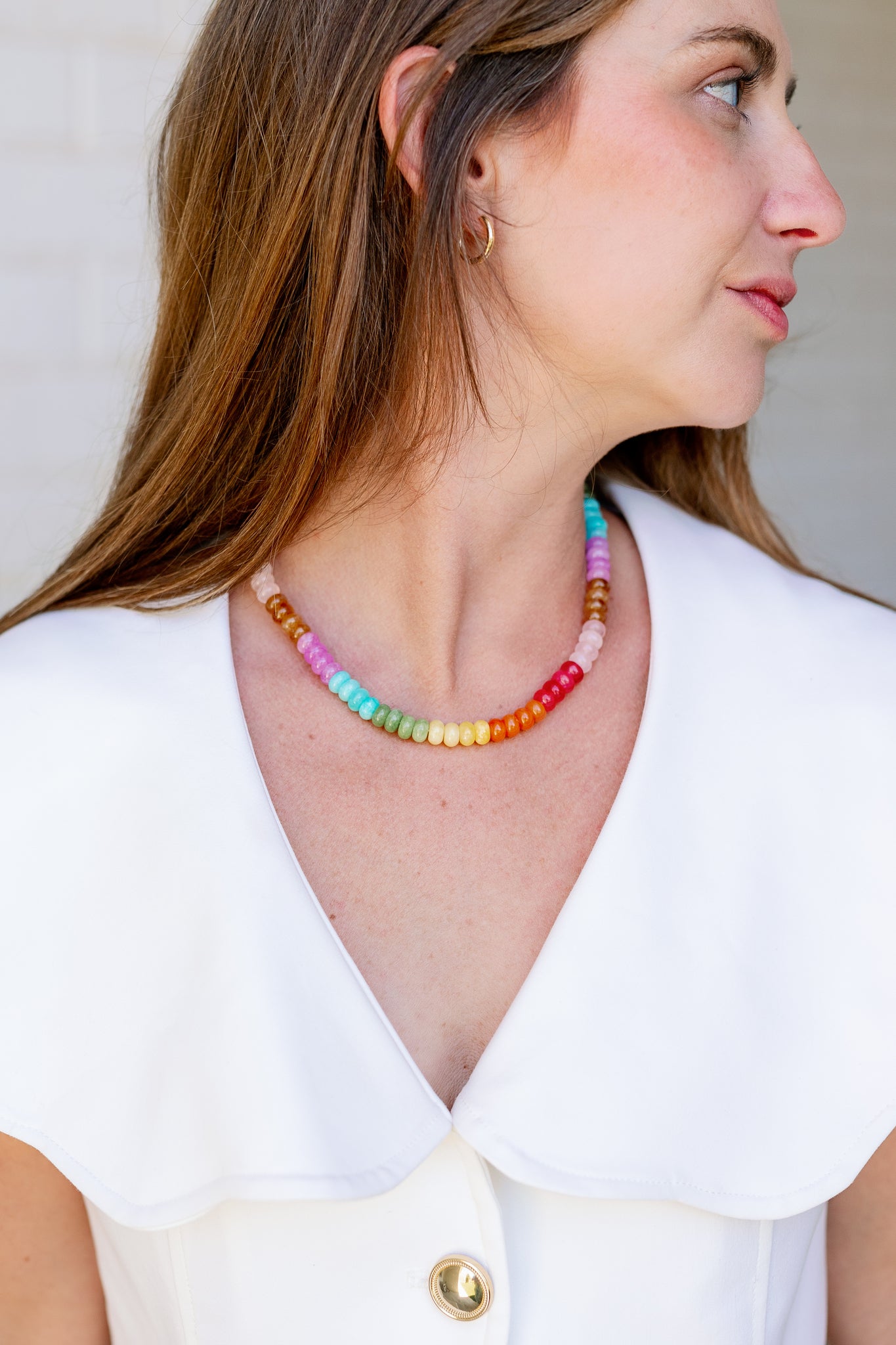 multicolor gemstone chunky necklace