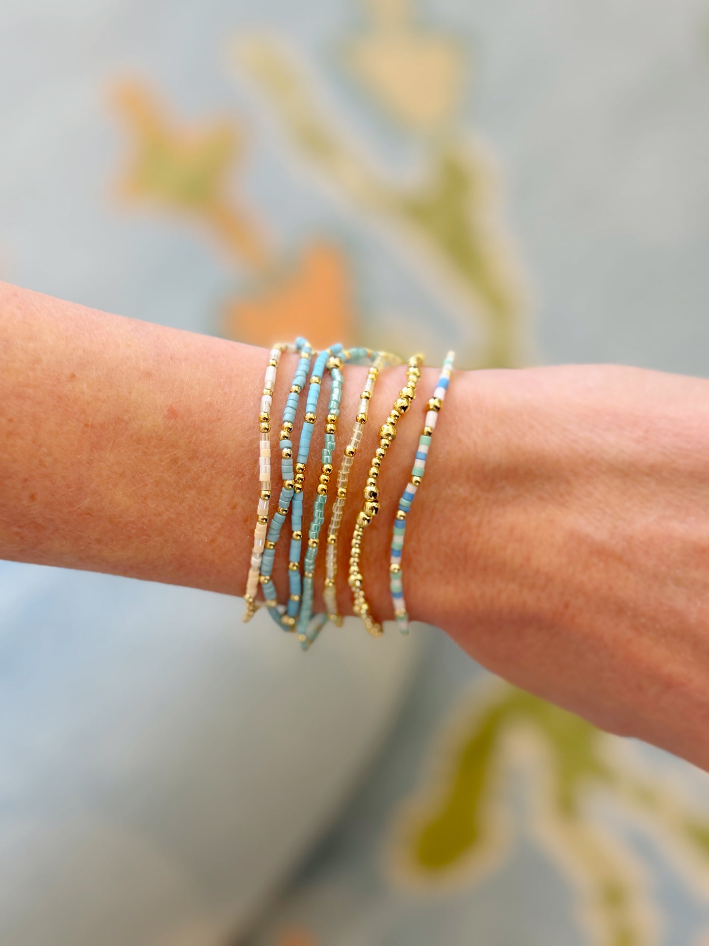 Blue Bitty Bauble Bracelet Stack