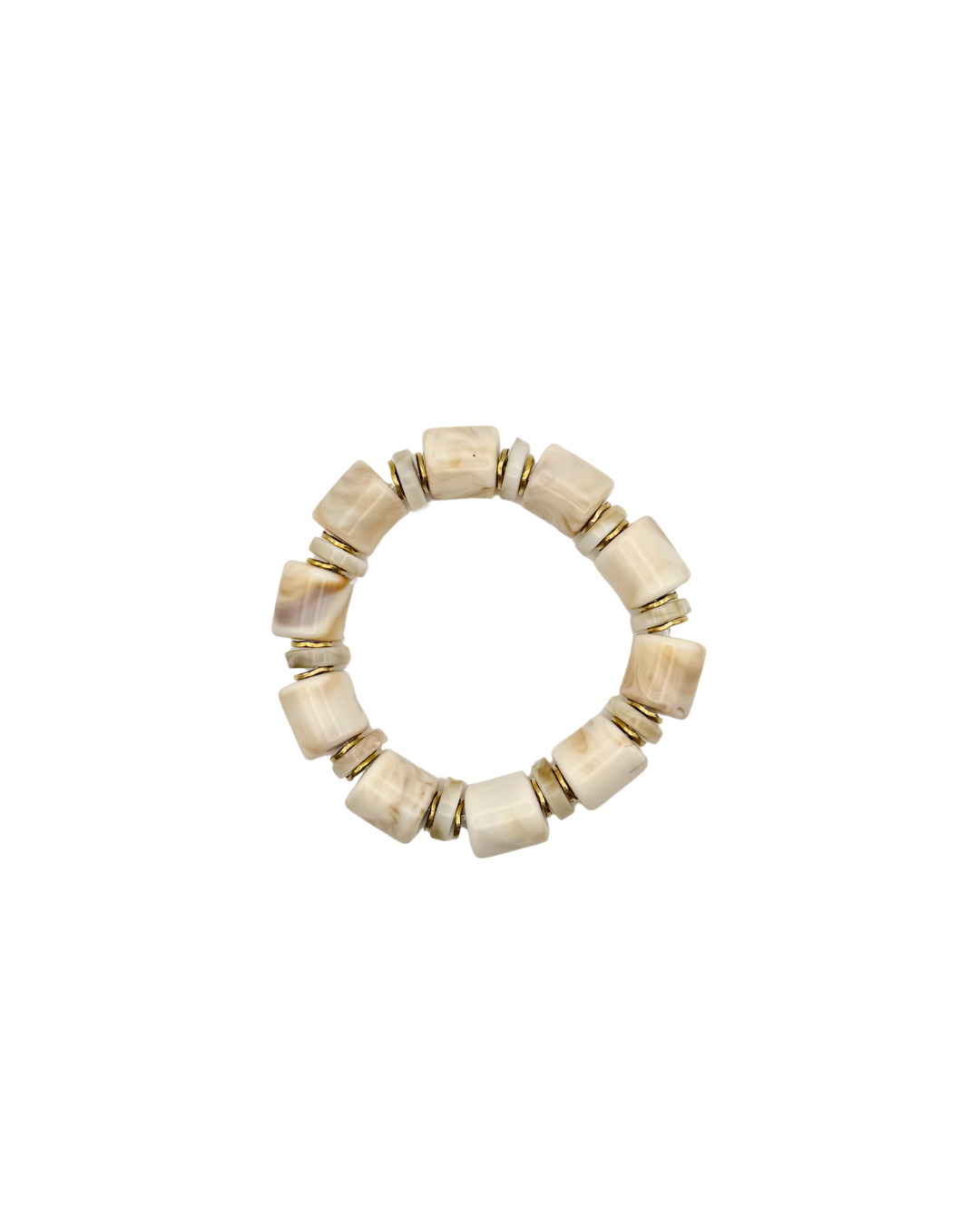 Bone White Chunky Resin Bracelet