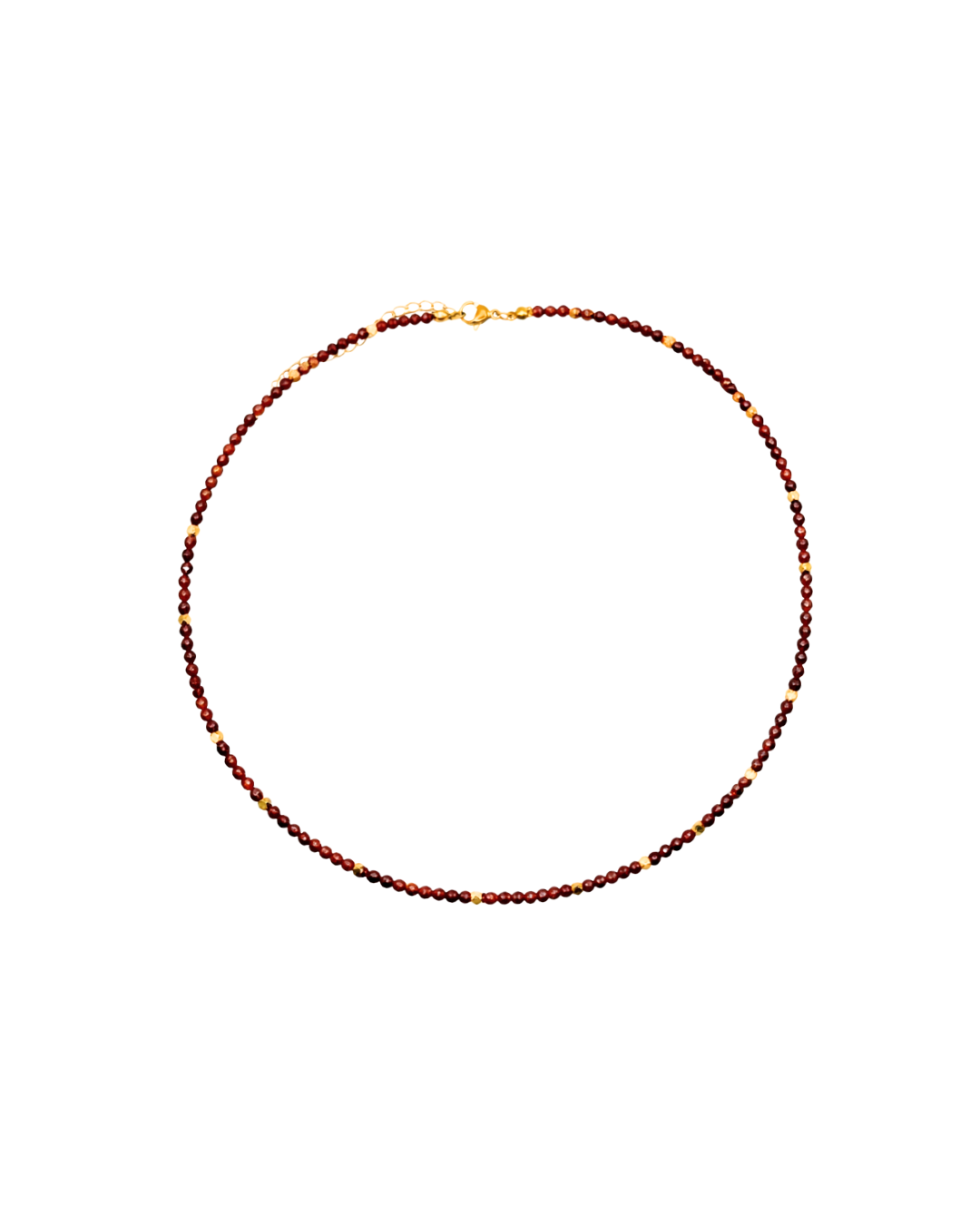 Dark Orange Garnet Dainty Necklace