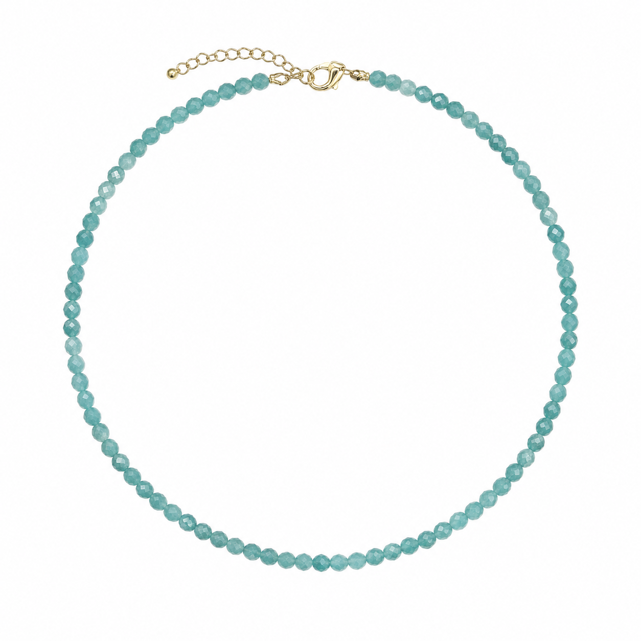 Dainty Turquoise Crystal Cut Necklace