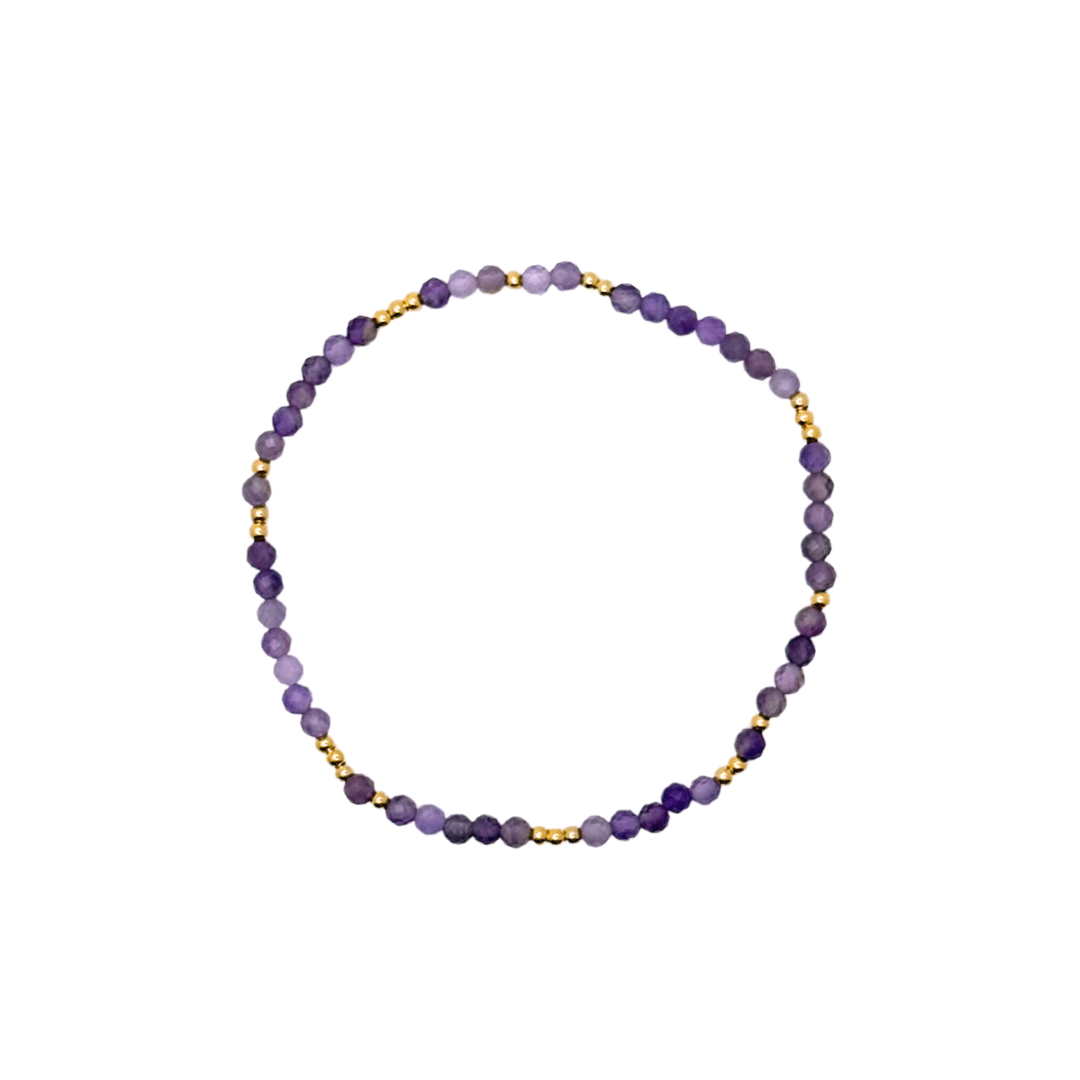 Dainty Purple Crystal Cut Bracelet