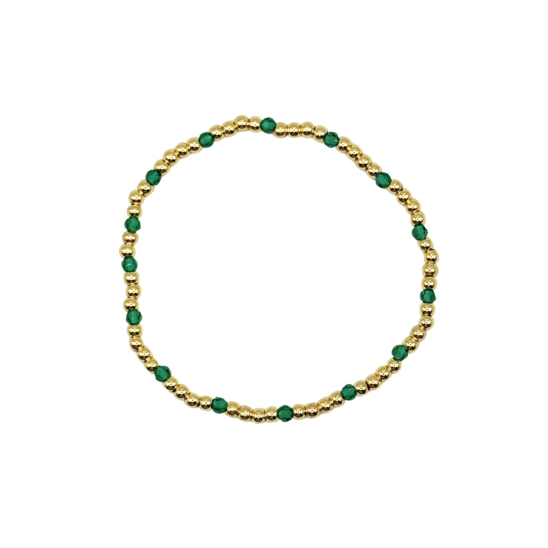 Emerald Green Crystal Cut Accent Bracelet