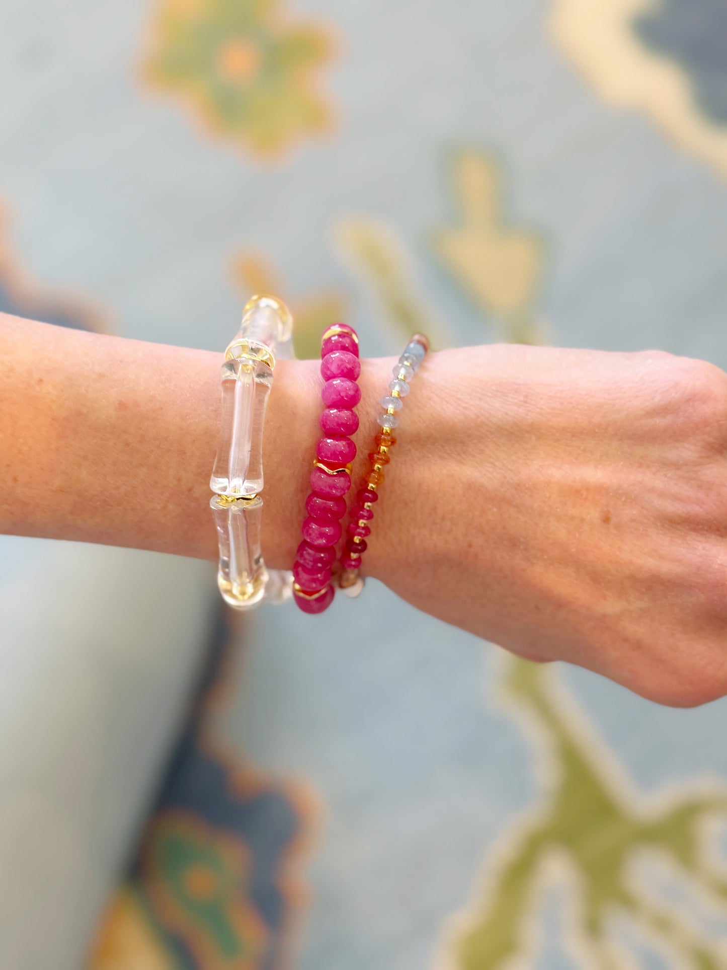 Fuchsia Multicolor Curated Bracelet Stack