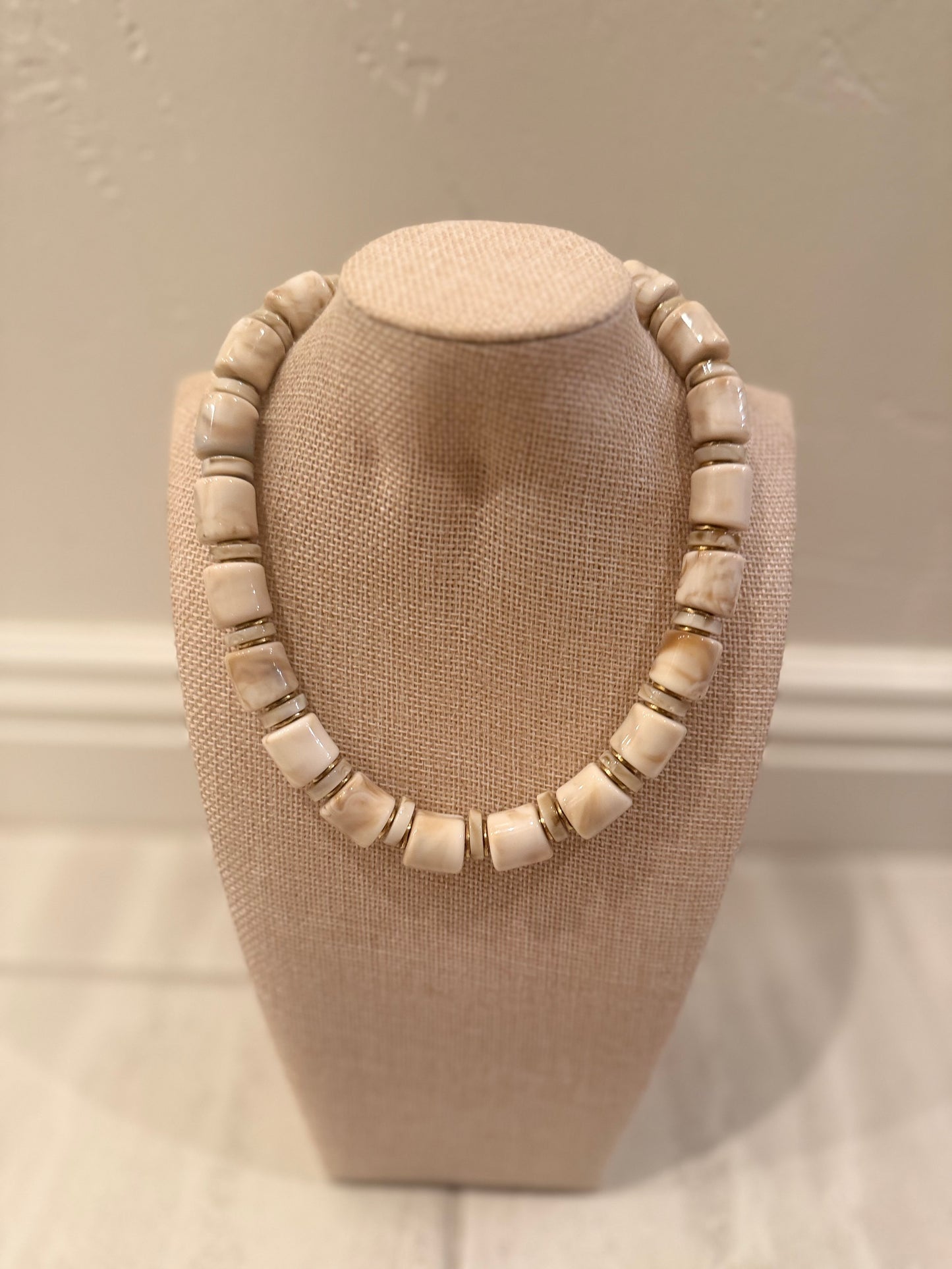 Bone Chunky Resin Necklace