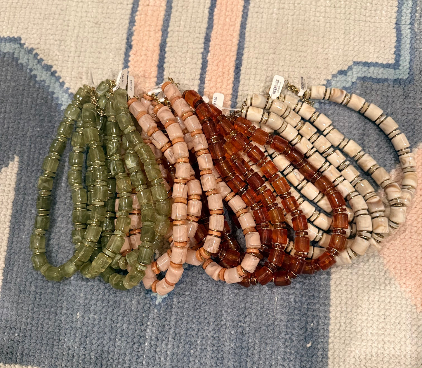 Pink & Teracotta Chunky Resin Necklace