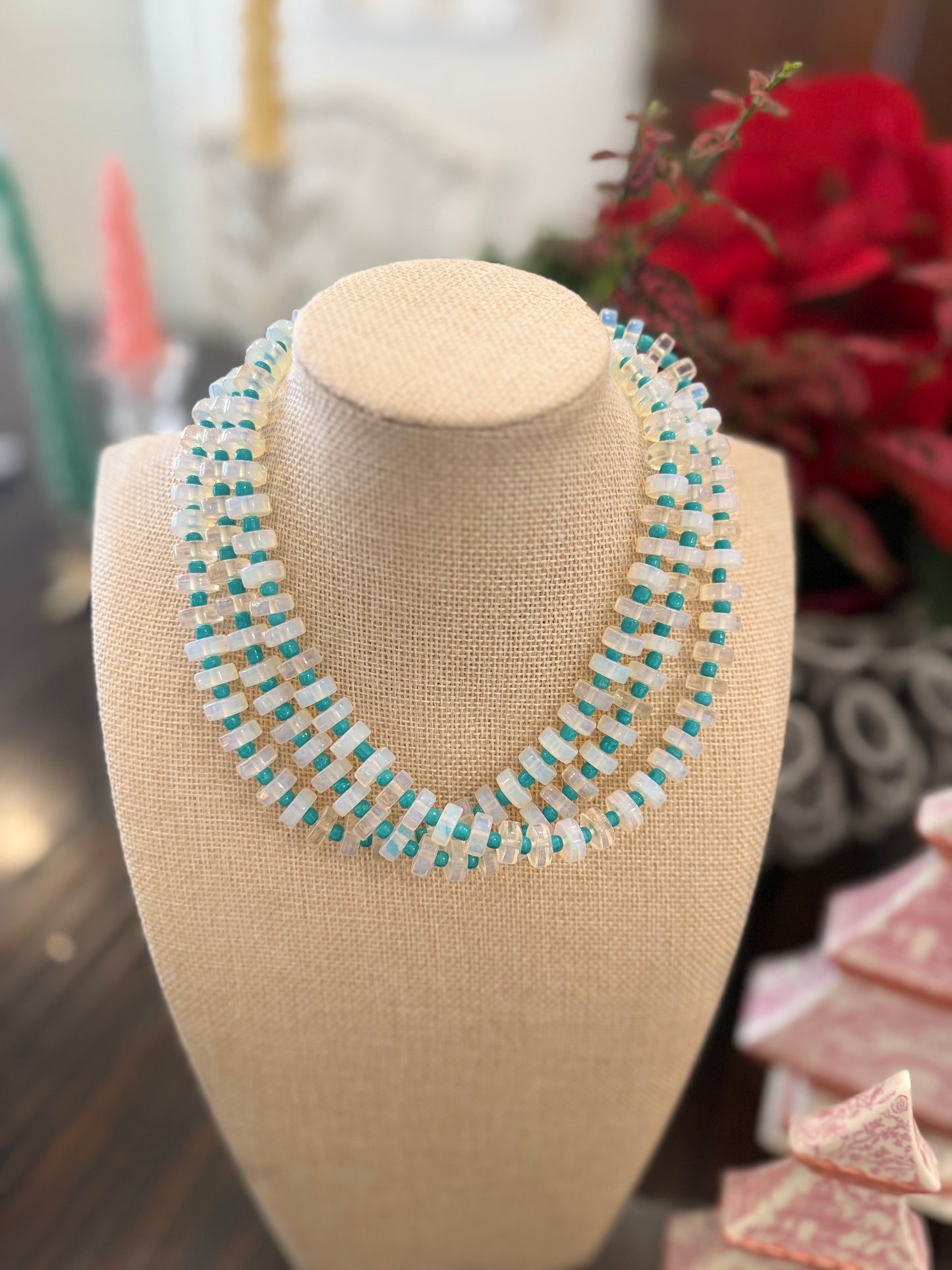 Chunky Candy Chip Opal & Turquoise Necklace