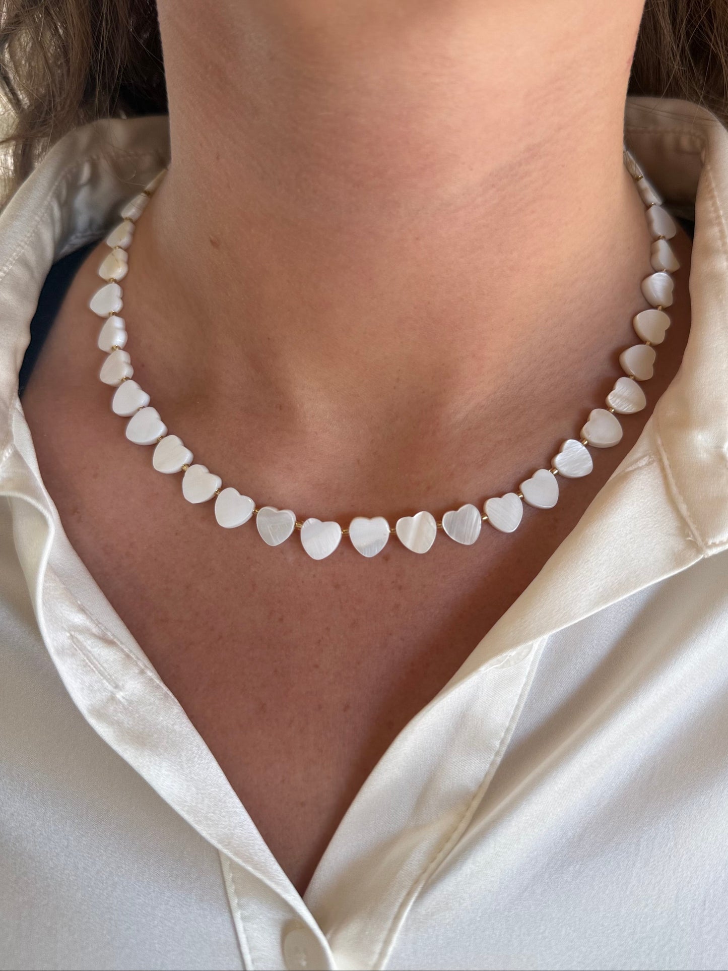 Heart Mother of Pearl Necklace