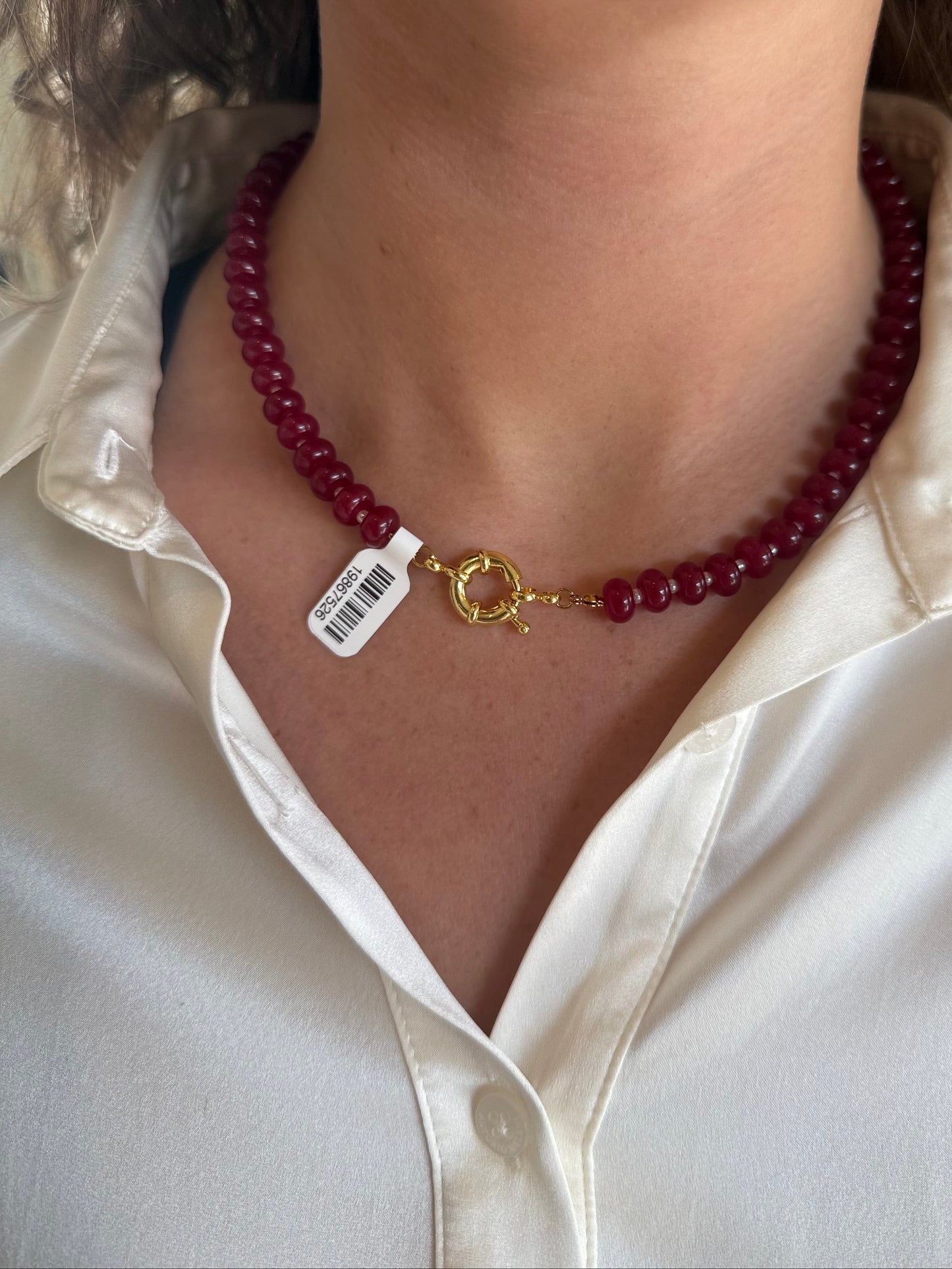 Deep Red Gemstone Necklace