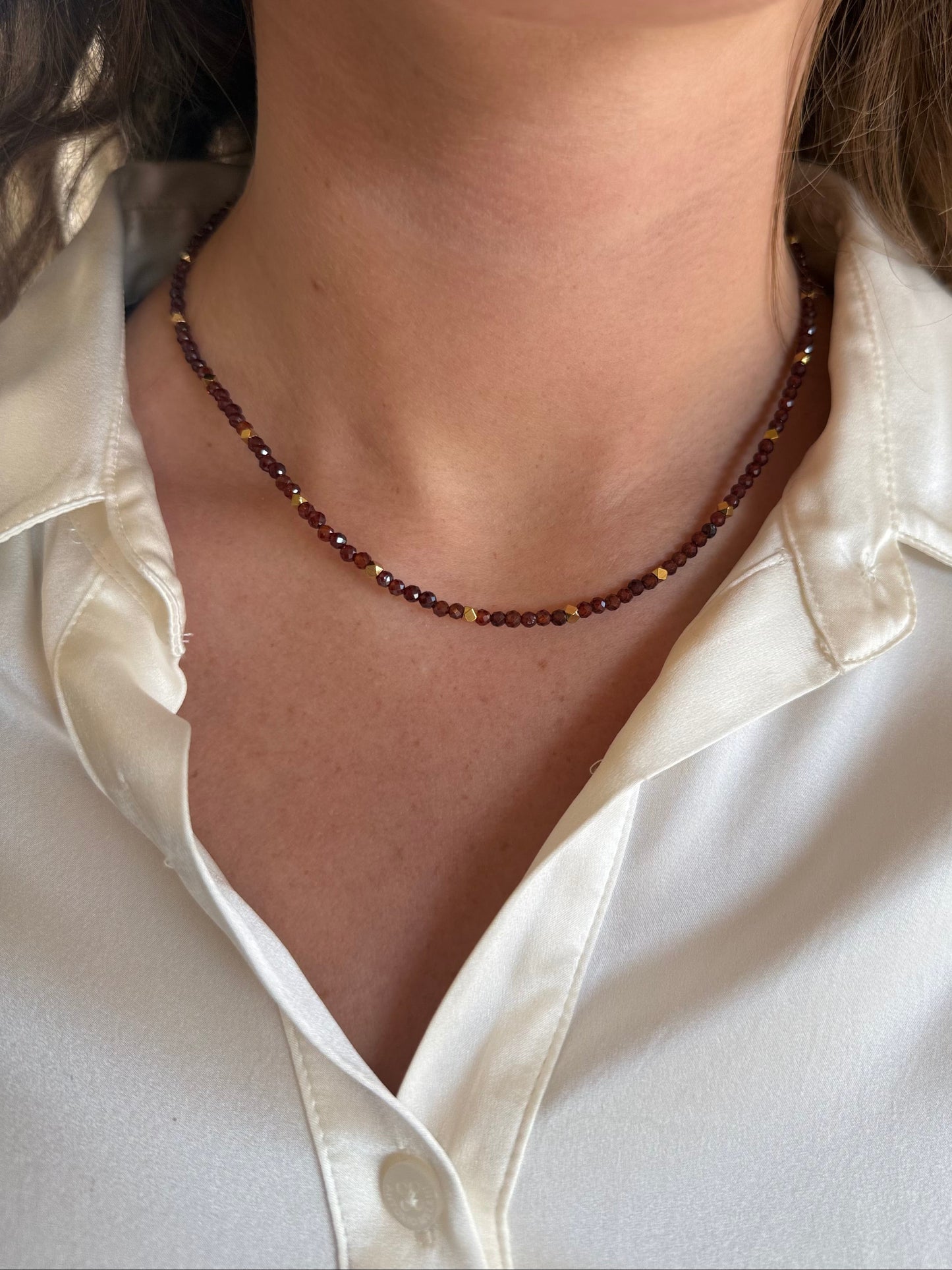 Garnet Dainty Necklace