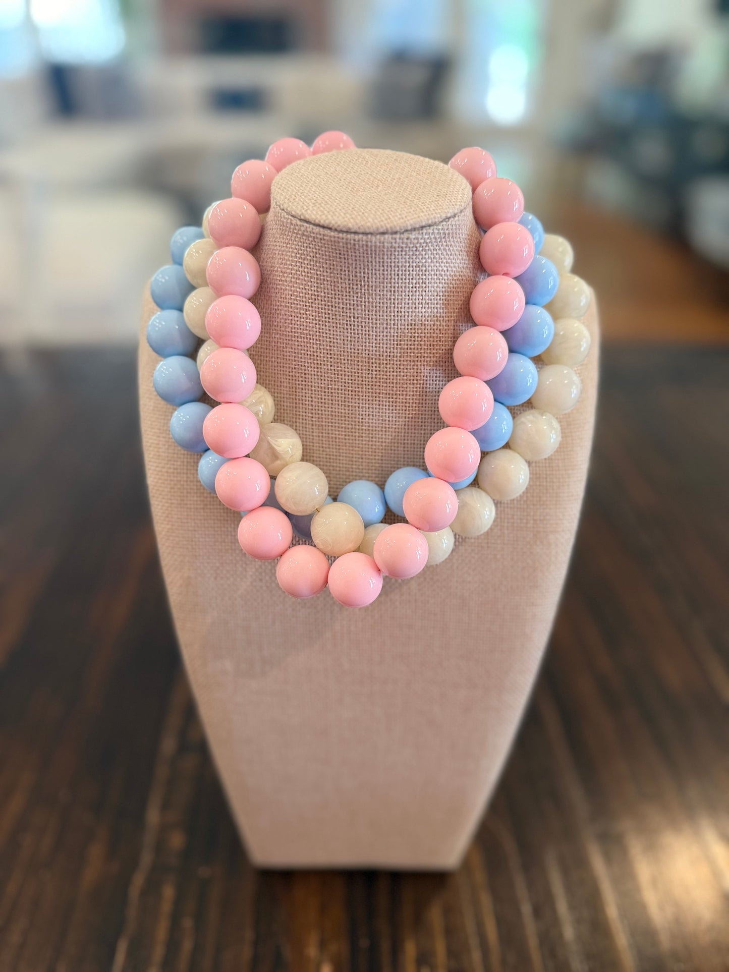 Chunky Baby Blue Bubble Necklace