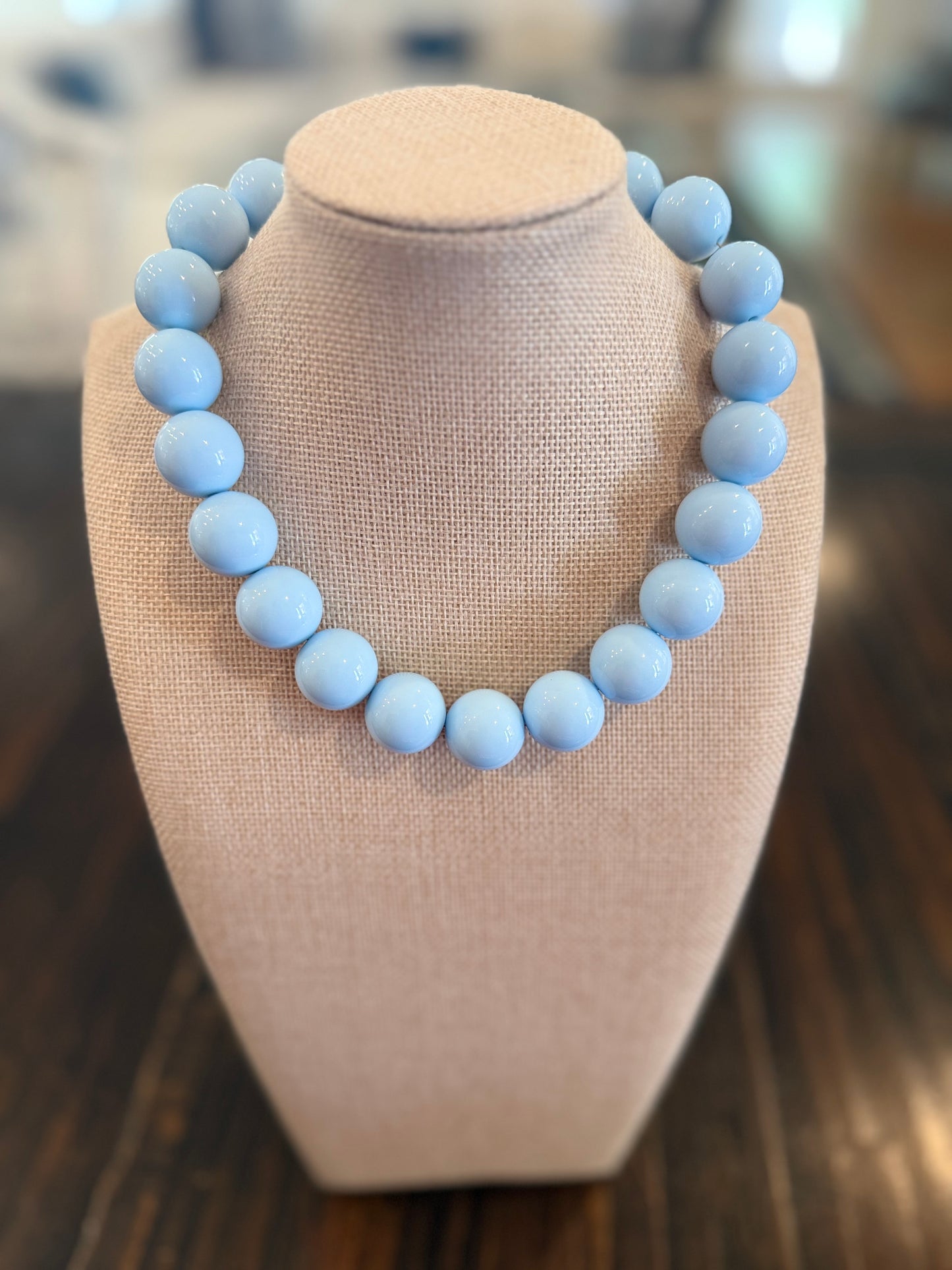 Chunky Baby Blue Bubble Necklace