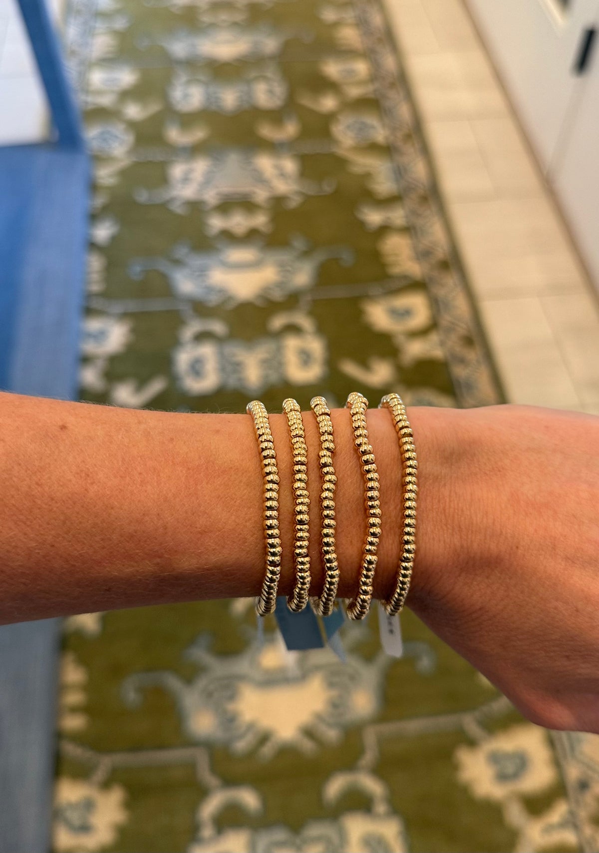 18K Gold Disc Bead Bracelet