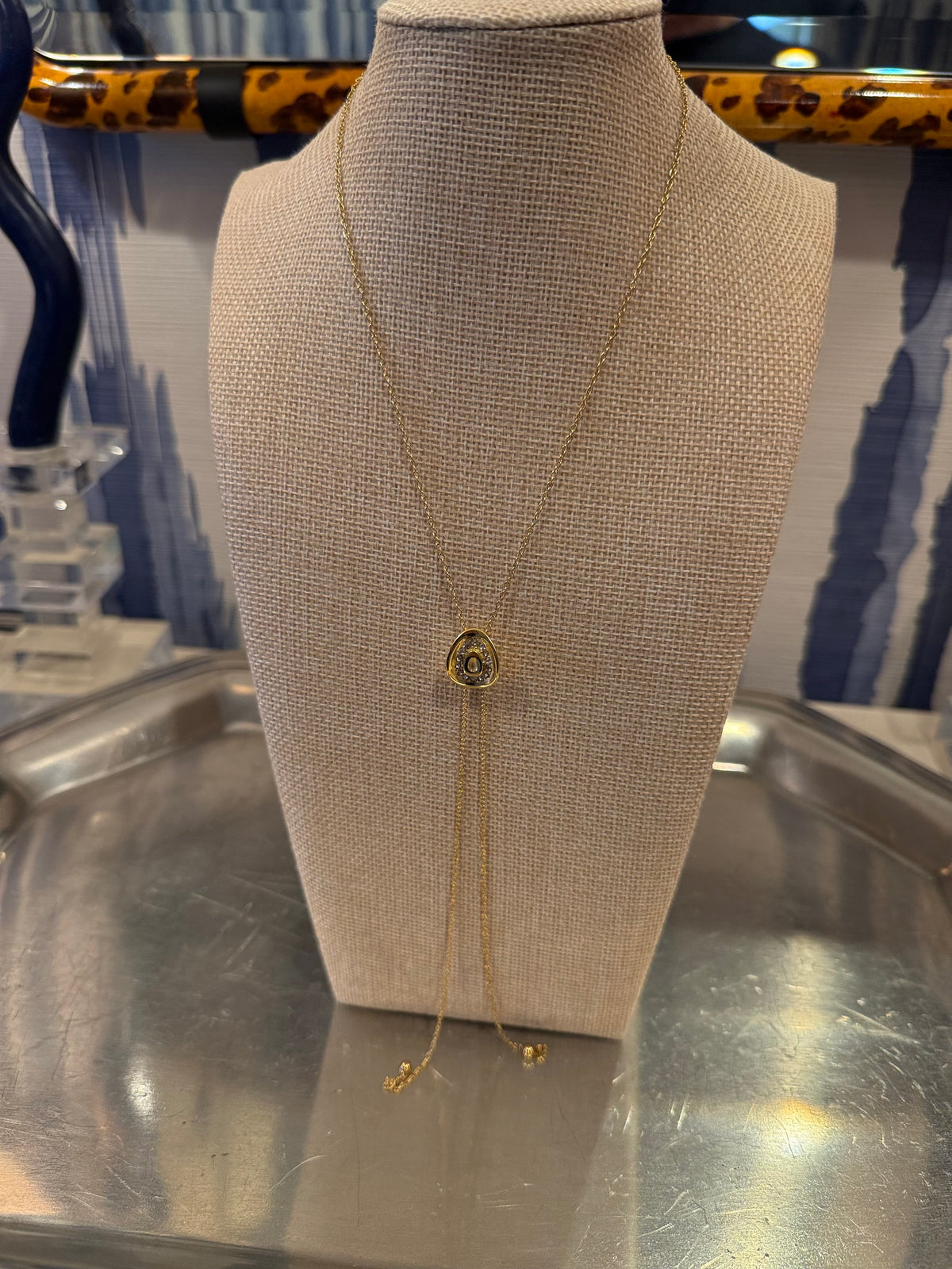 18K Gold Brushed Cowboy Hat Adjustable Bolo Necklace