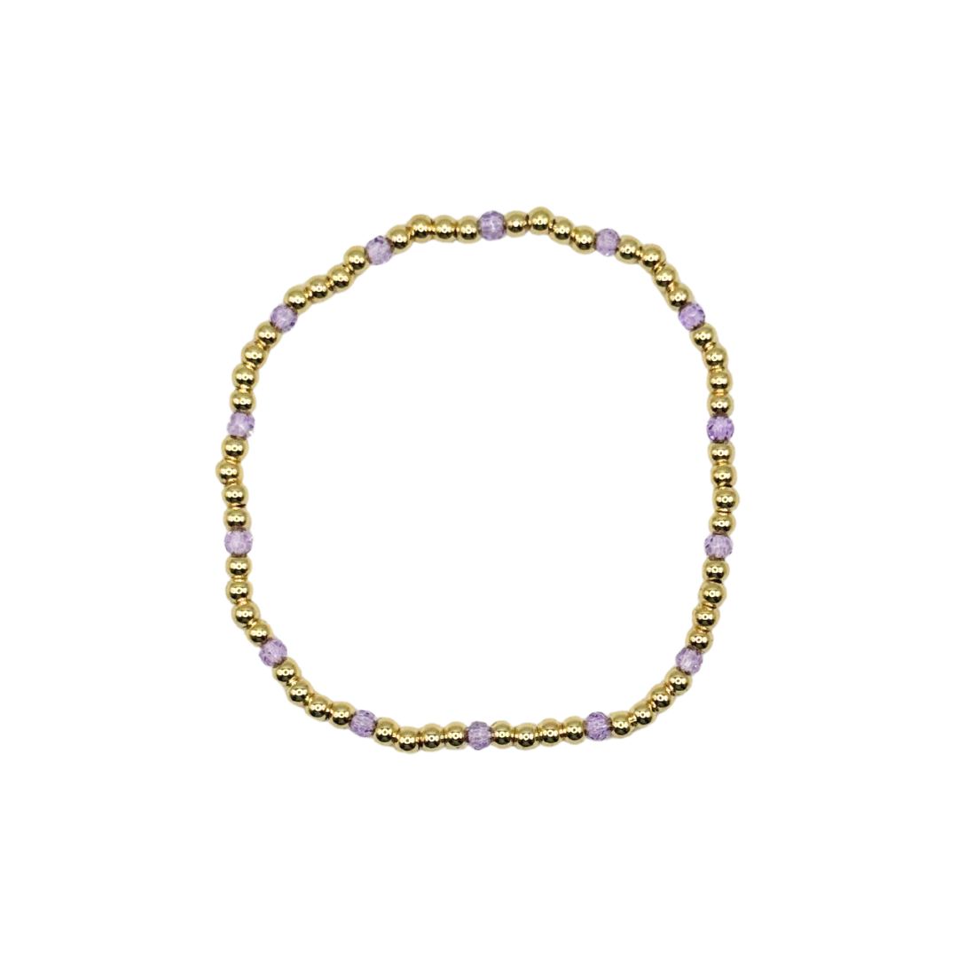 Lavender Crystal Cut Accent Bracelet