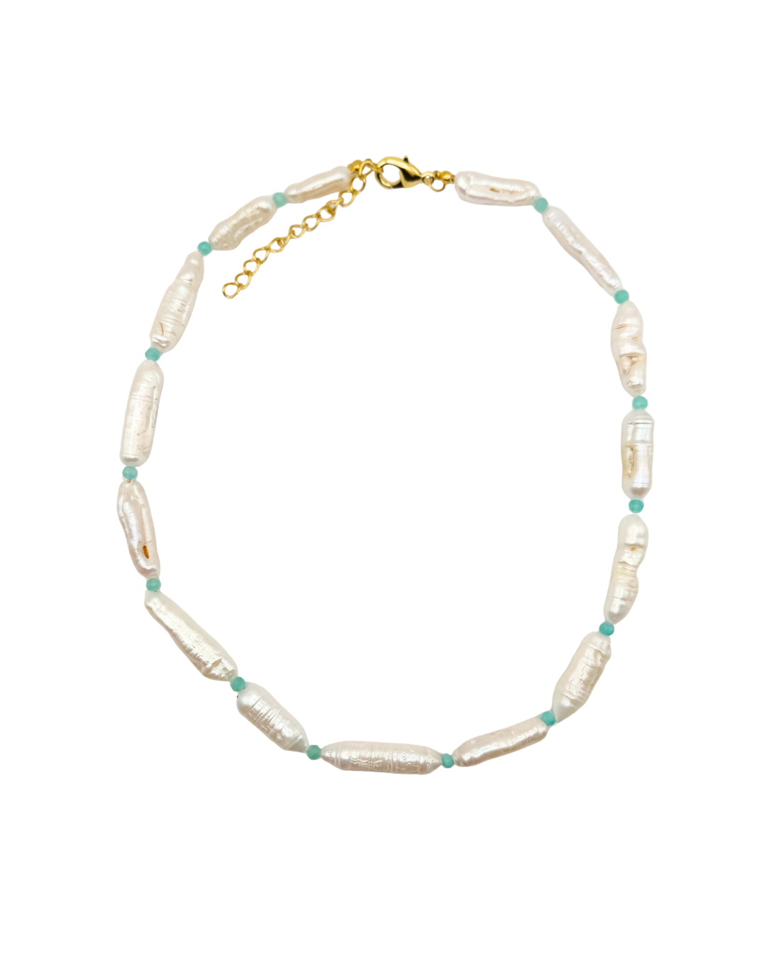 Long Freshwater Pearl with Turquoise Accents