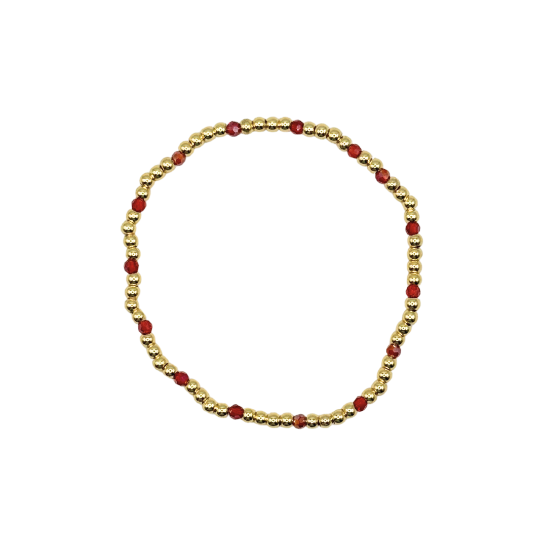 Red Crystal Cut Accent Bracelet