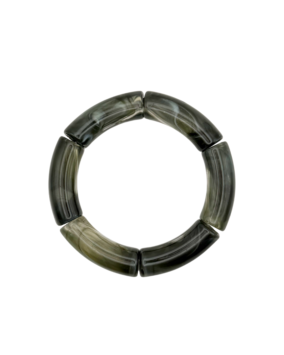 Smoky Olive Swirl Acrylic Bamboo Bracelet