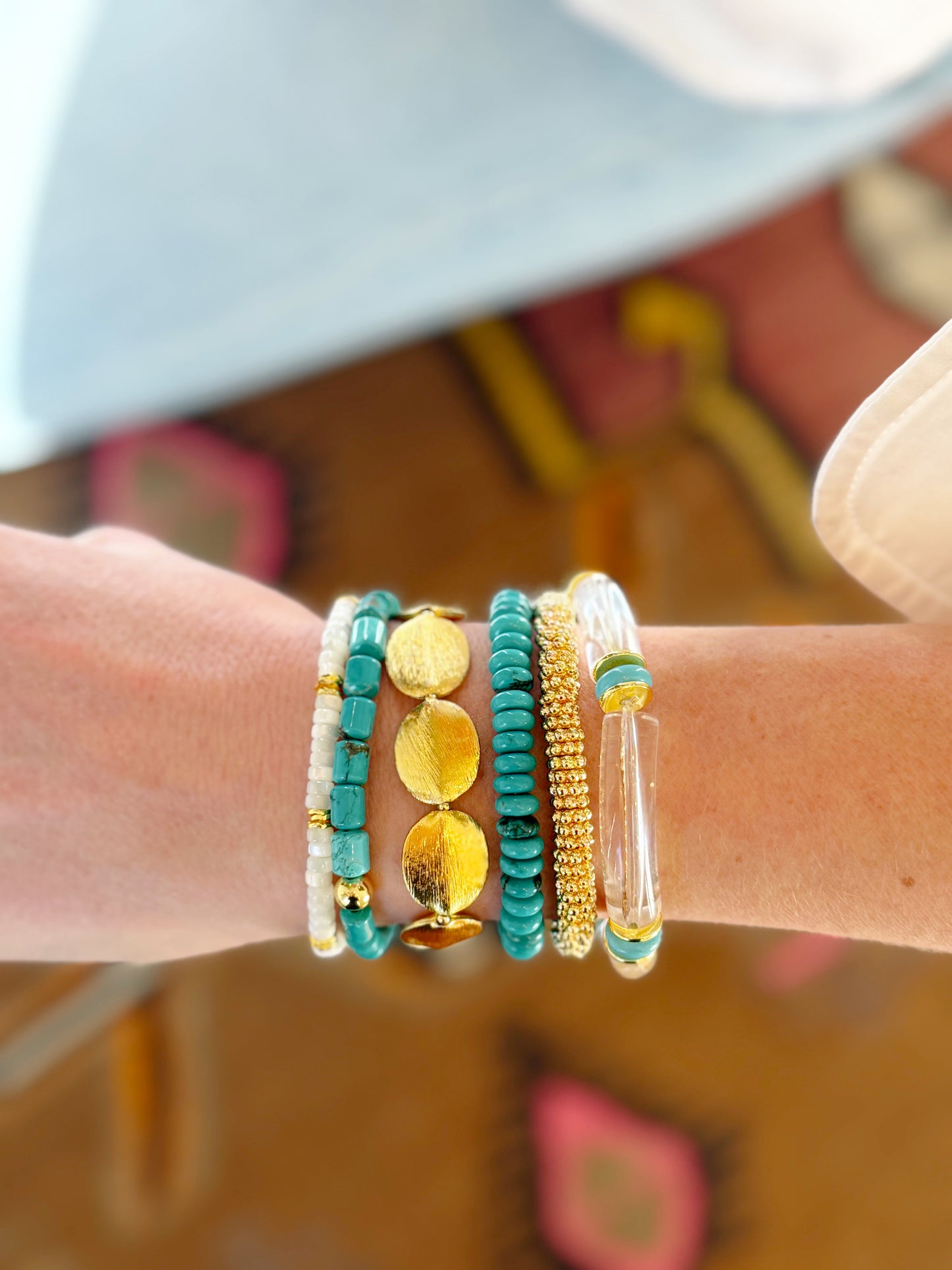 Turquoise Amarillo Curated Bracelet Stack