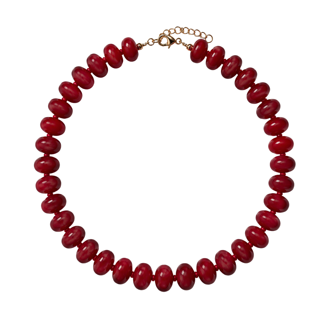 Chunky Red Halo Necklace