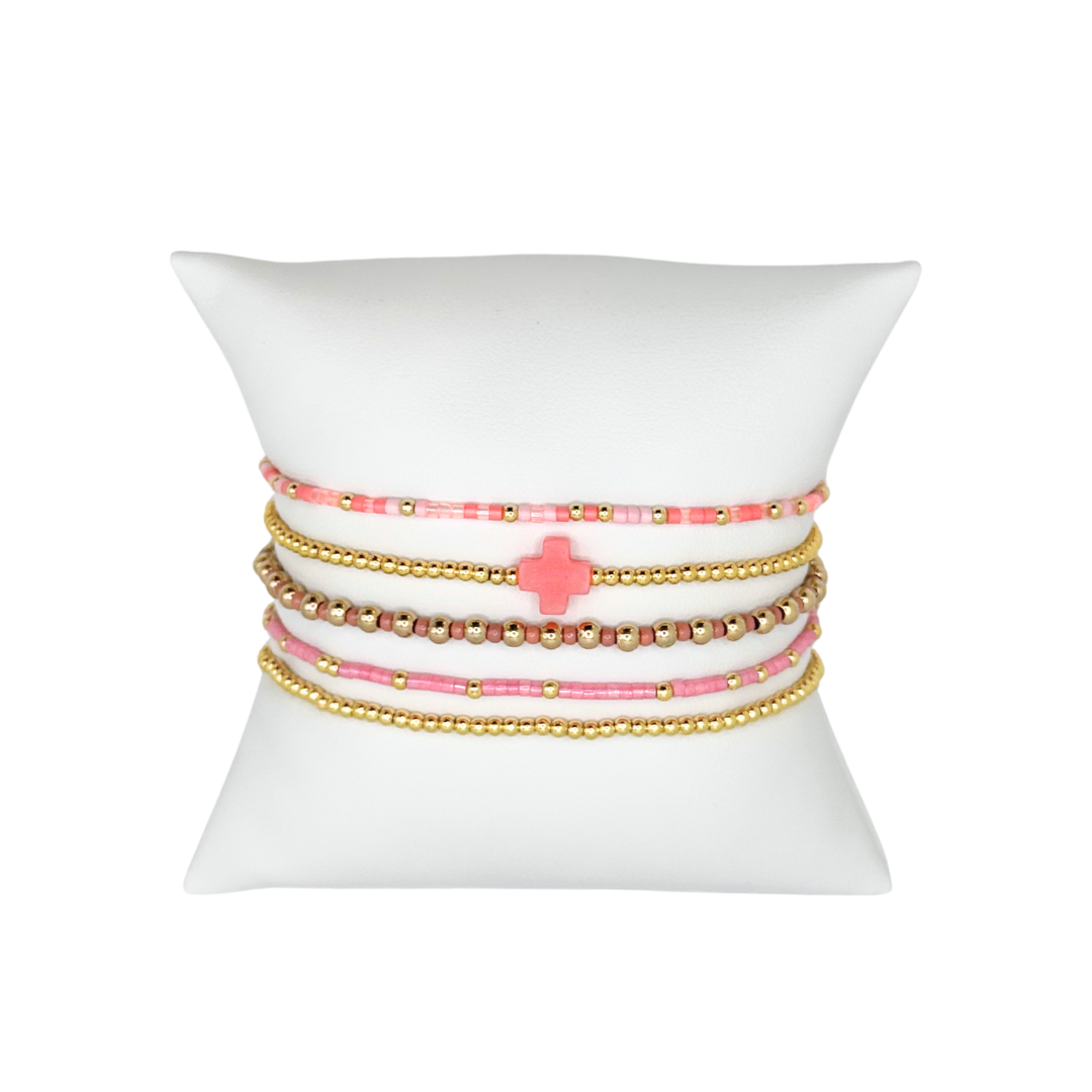 Pink Bitty Bauble Curated Bracelet Stack