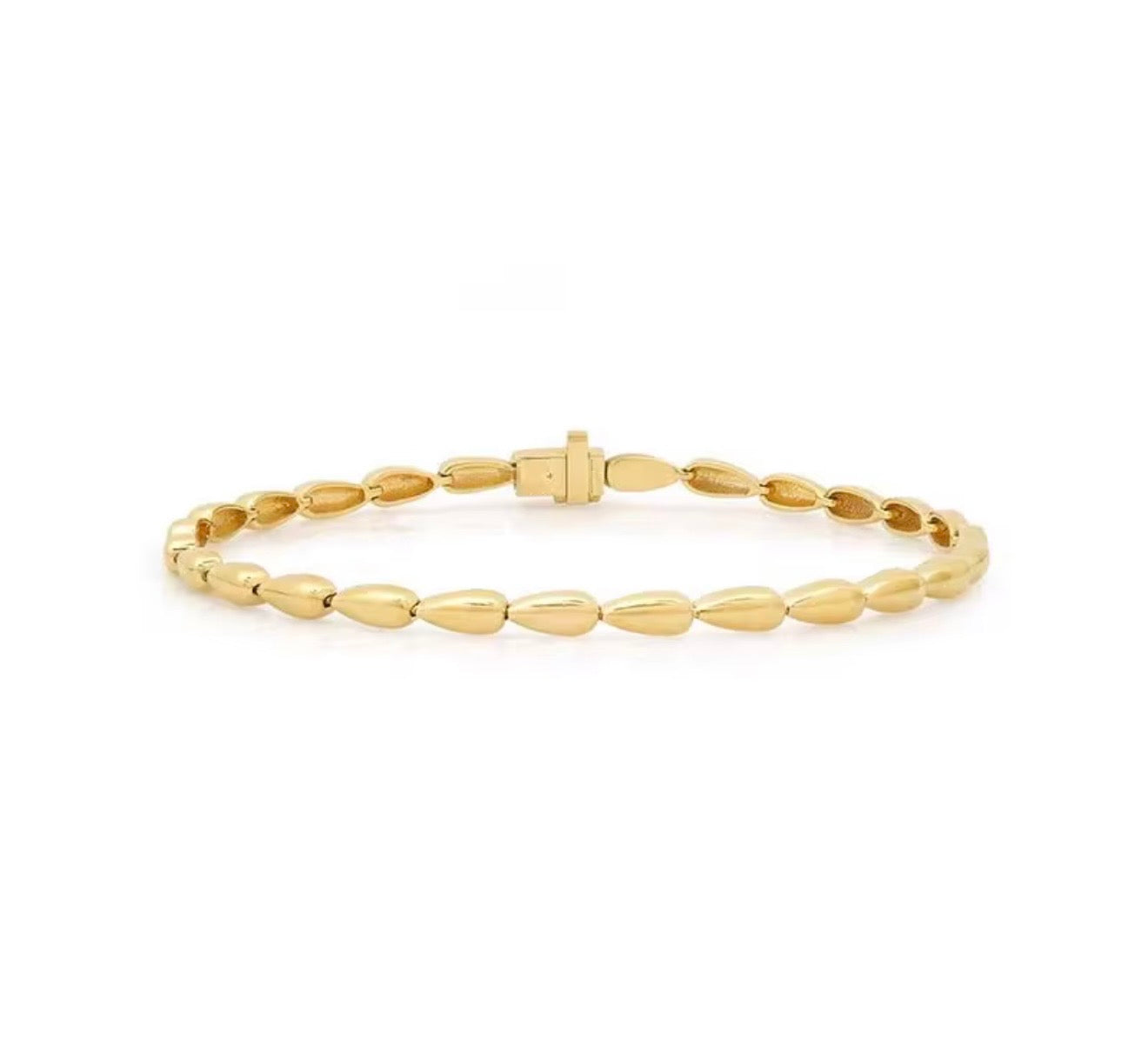 18K Gold Rain Drop Link Bracelet