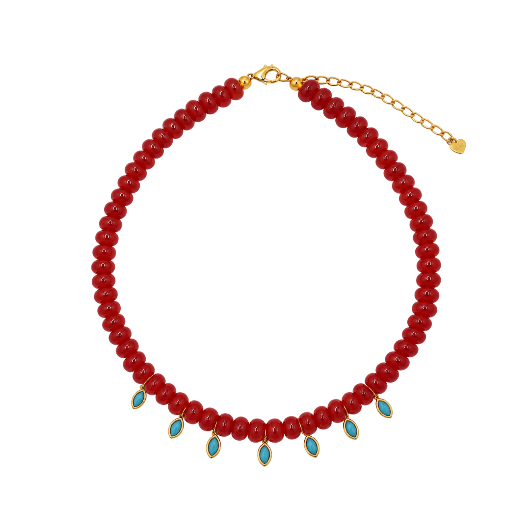 Ruby Red Jewel Drop Necklace