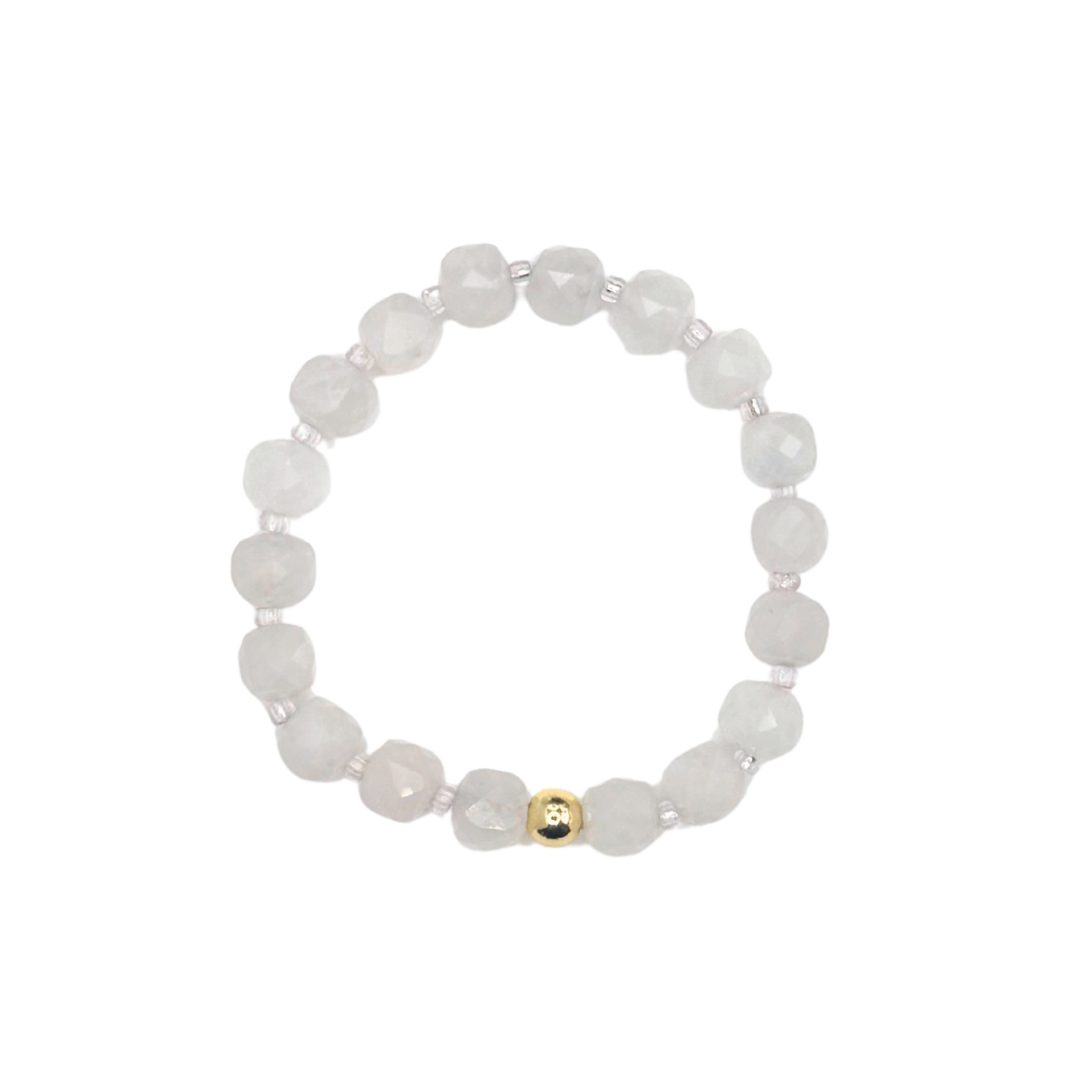 Small Rose Quartz Crystal Cut Bracelet