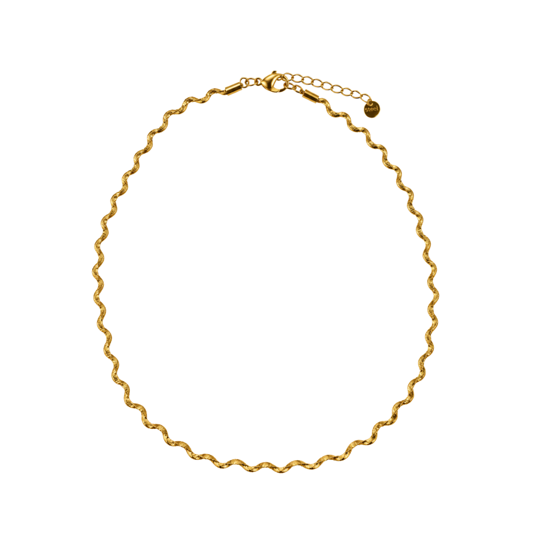 18K Gold Brushed Twist Necklace