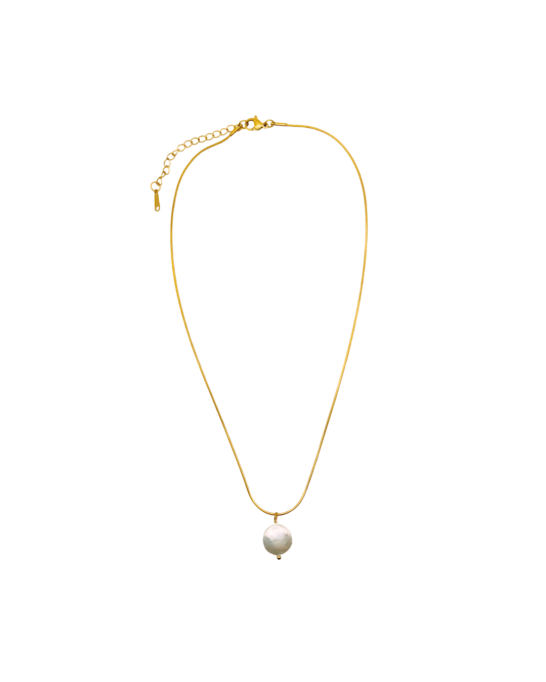 Gold necklace with a pearl pendant