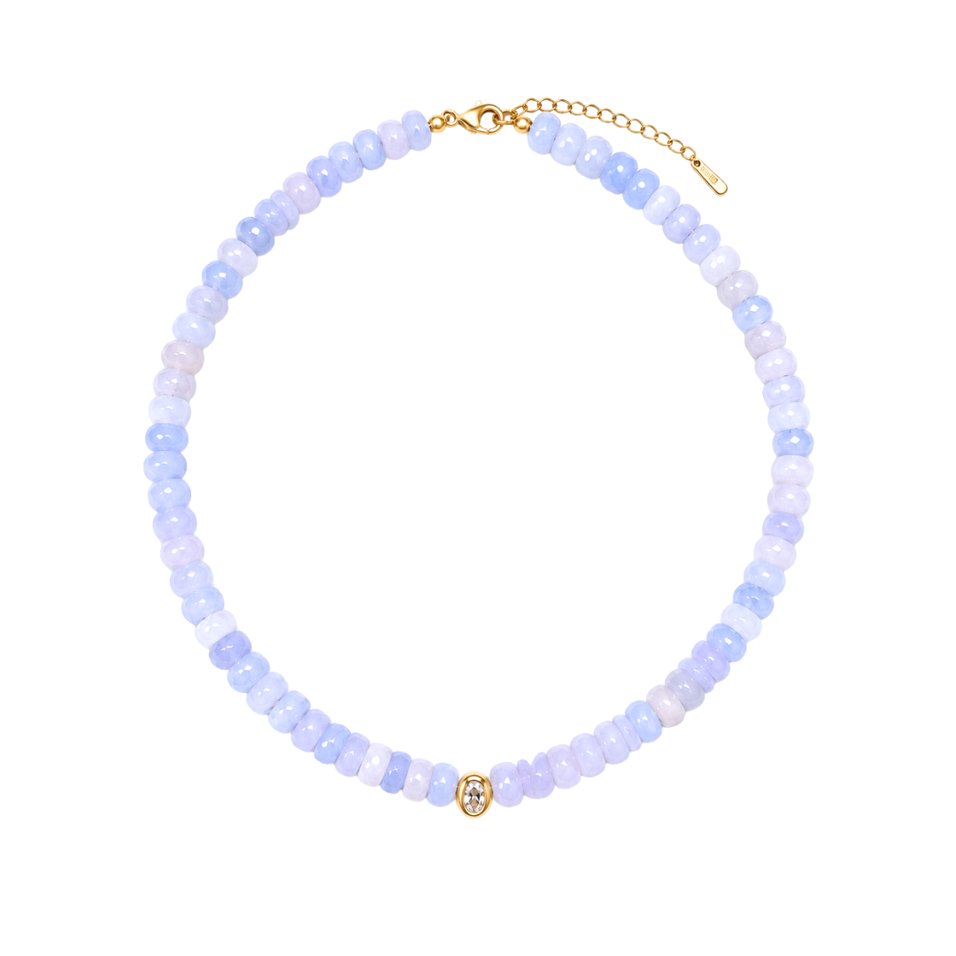 Faceted Lavender Gemstone Necklace with Bezel Pendant