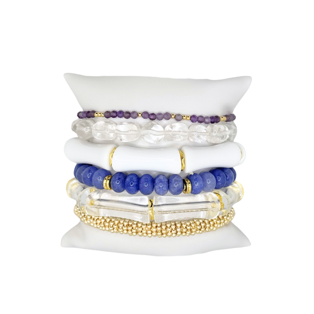 Purple and Gold Luxe Bracelet Stack LSU TCU KSU