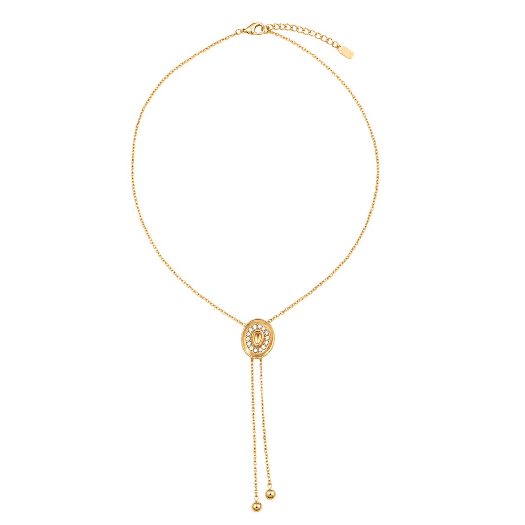 18K Gold Brushed Cowboy Hat Adjustable Bolo Necklace