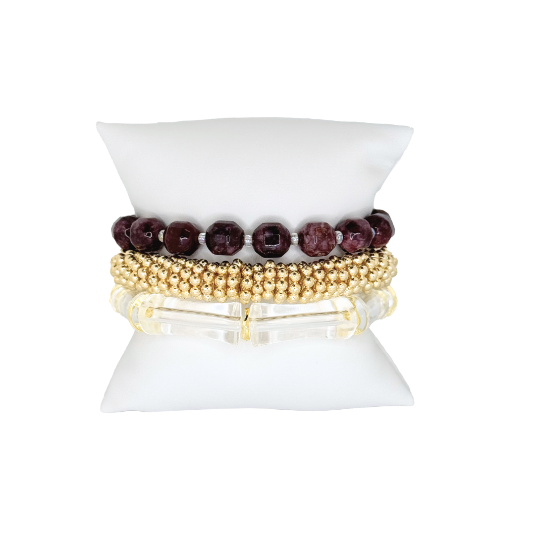 maroon and gold Aggies bracelet stack A&M WT WTAMU