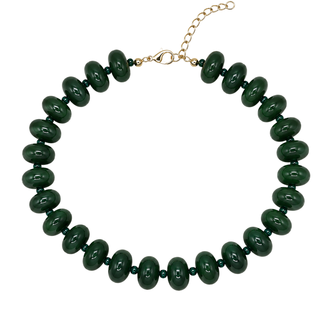 Chunky Green Halo Necklace