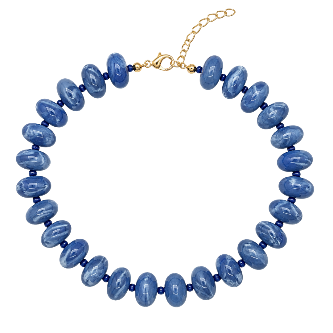 Chunky Sky Blue Halo Necklace