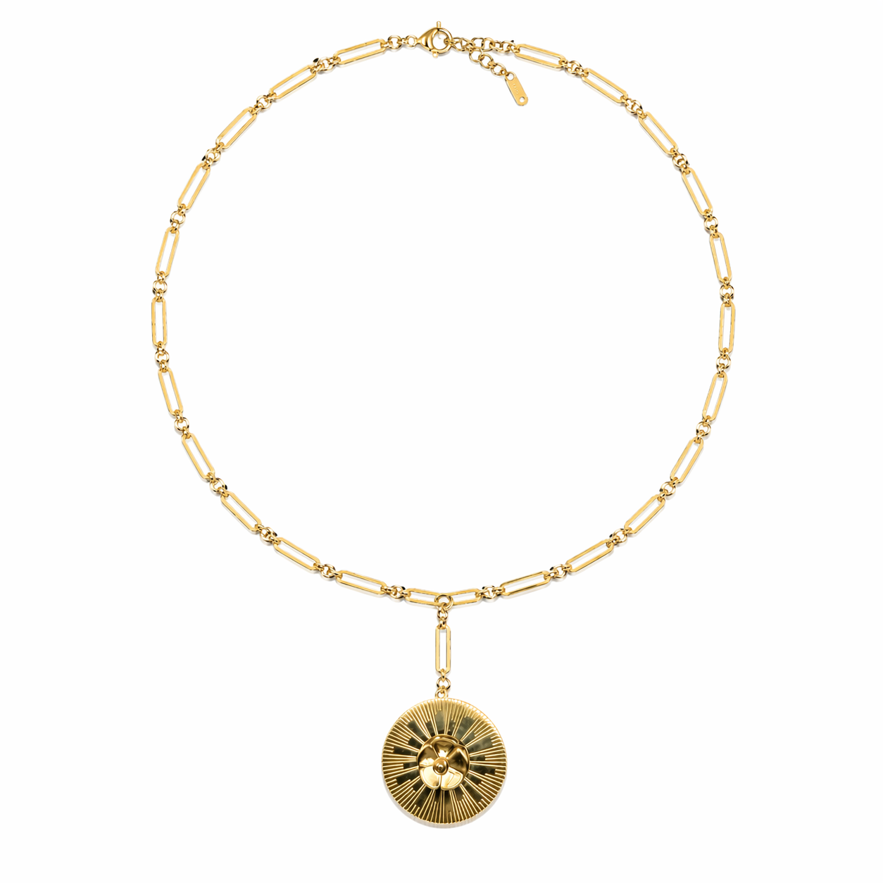 18K Gold Waterproof Camellia Pendant Chain Necklace