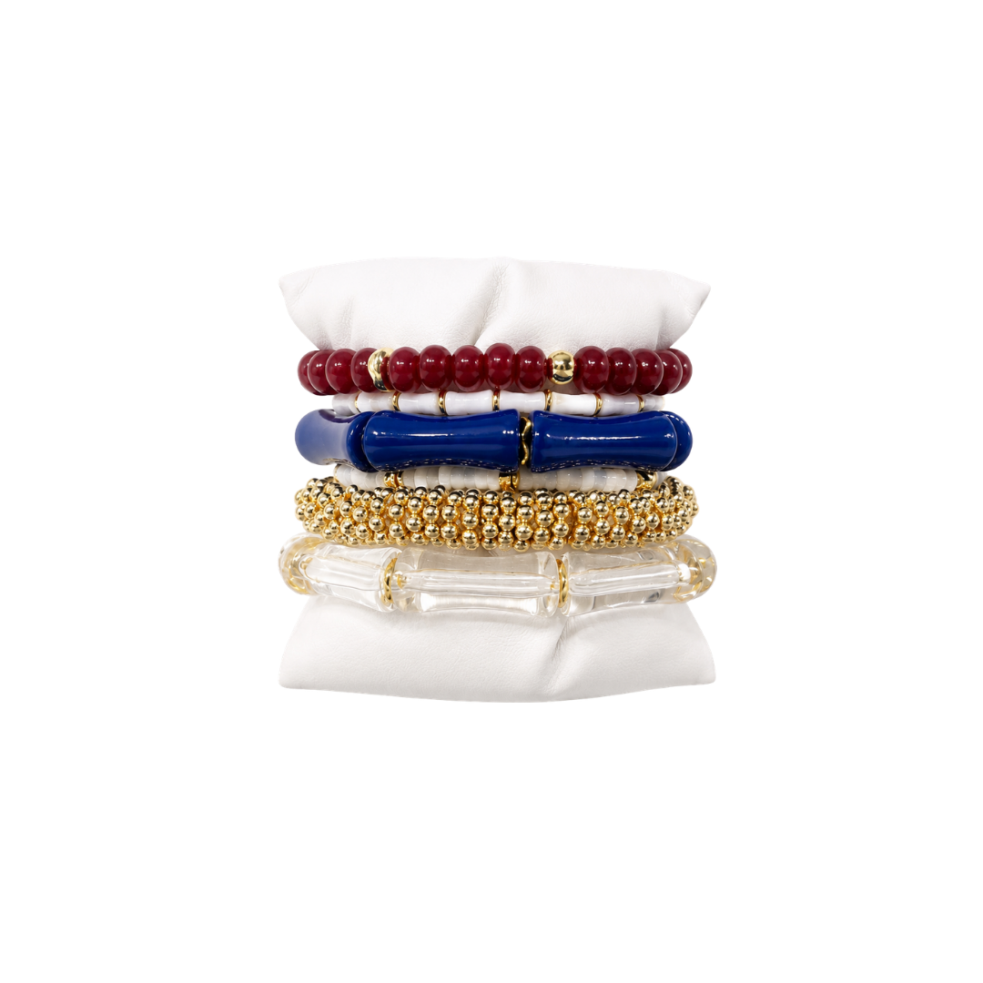 Red, White & Blue Mustang Bracelet Stack