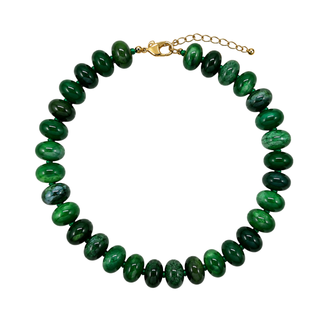 Chunky Green Halo Necklace
