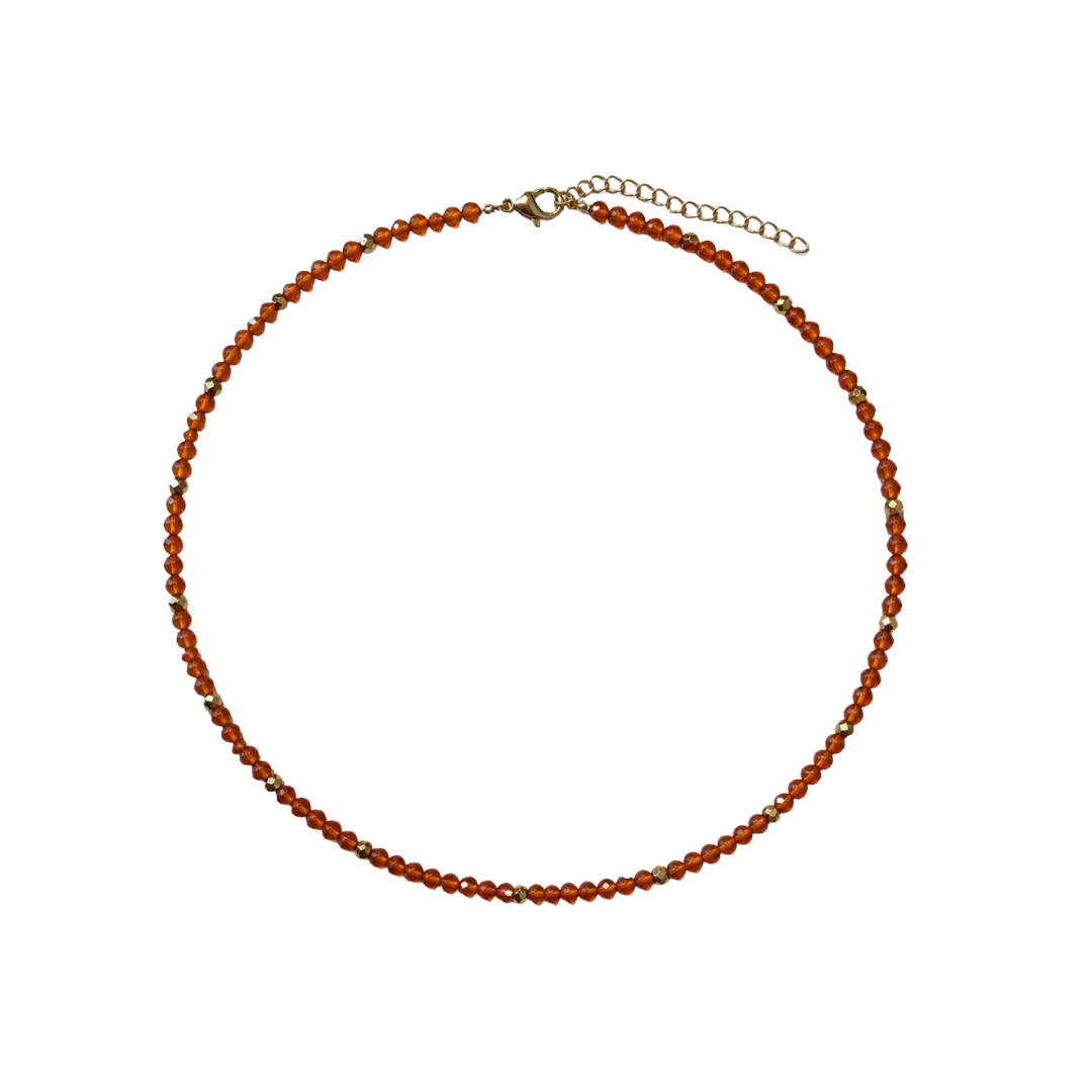 Burnt Orange Garnet Dainty Necklace