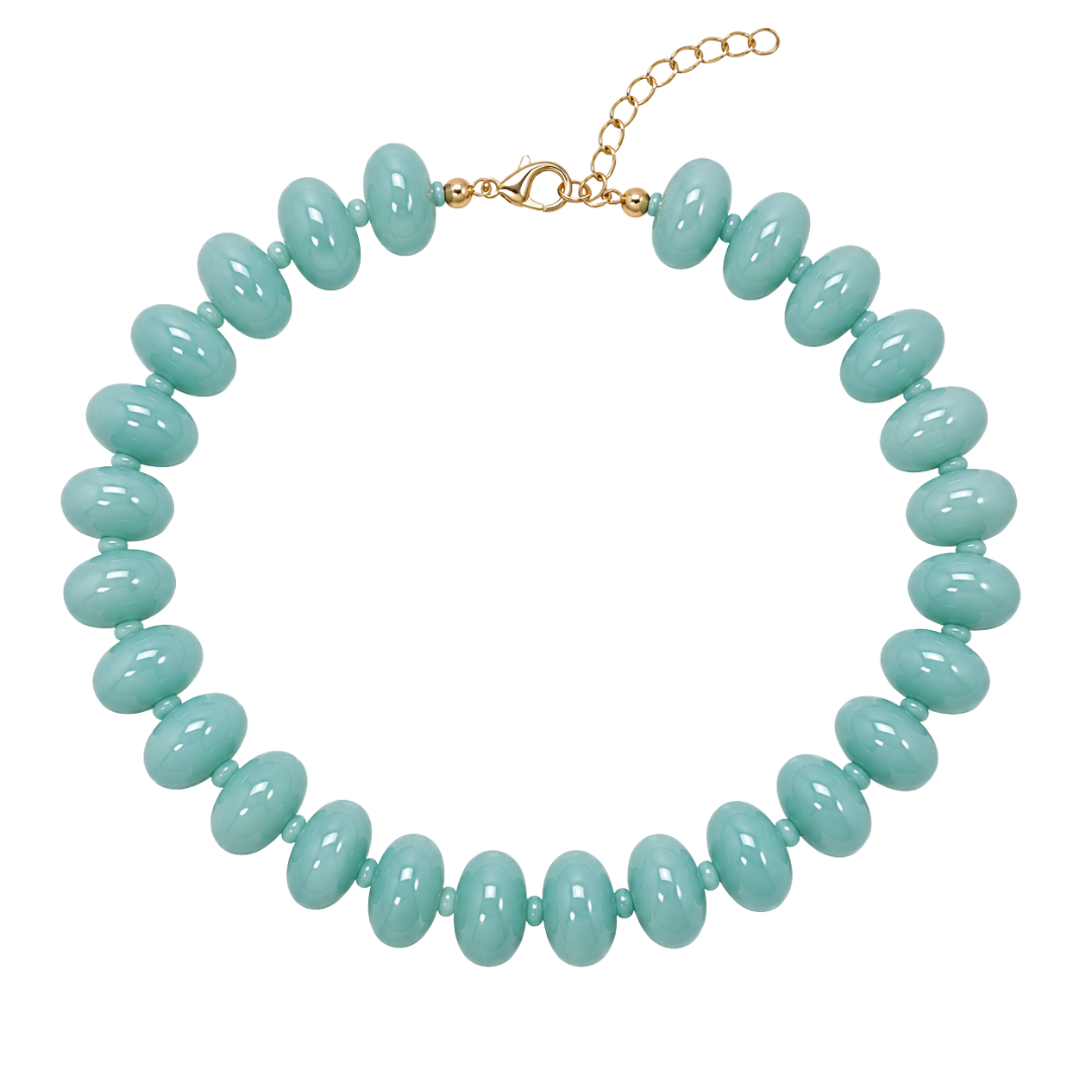 Chunky Teal Halo Necklace