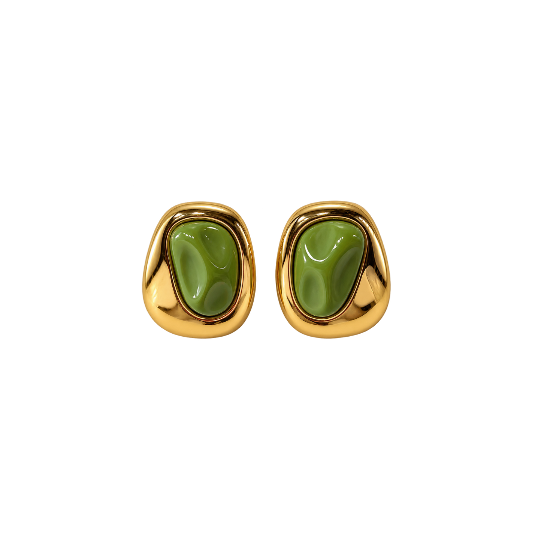 The Green Cove Stud Earrings