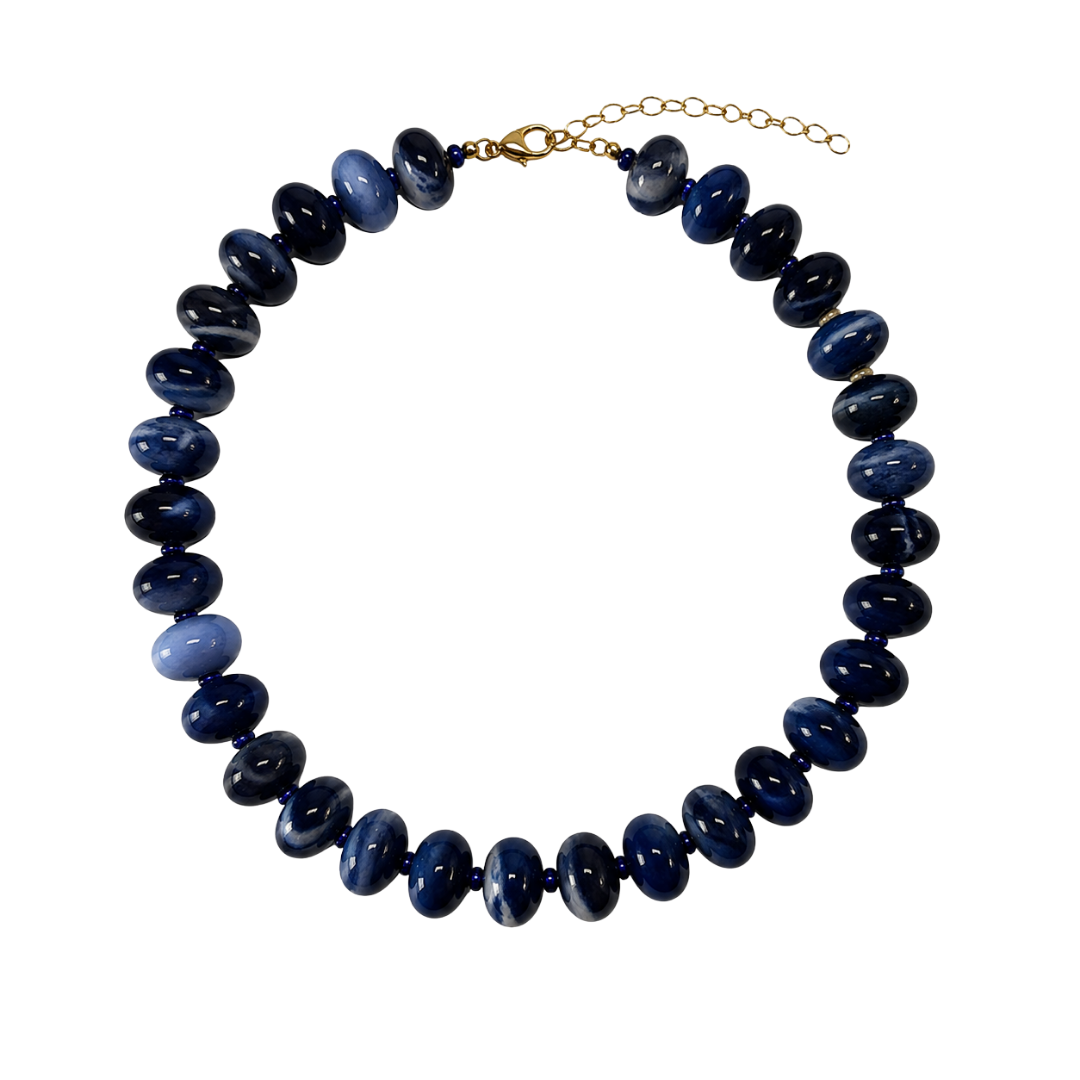 Chunky Navy Halo Necklace