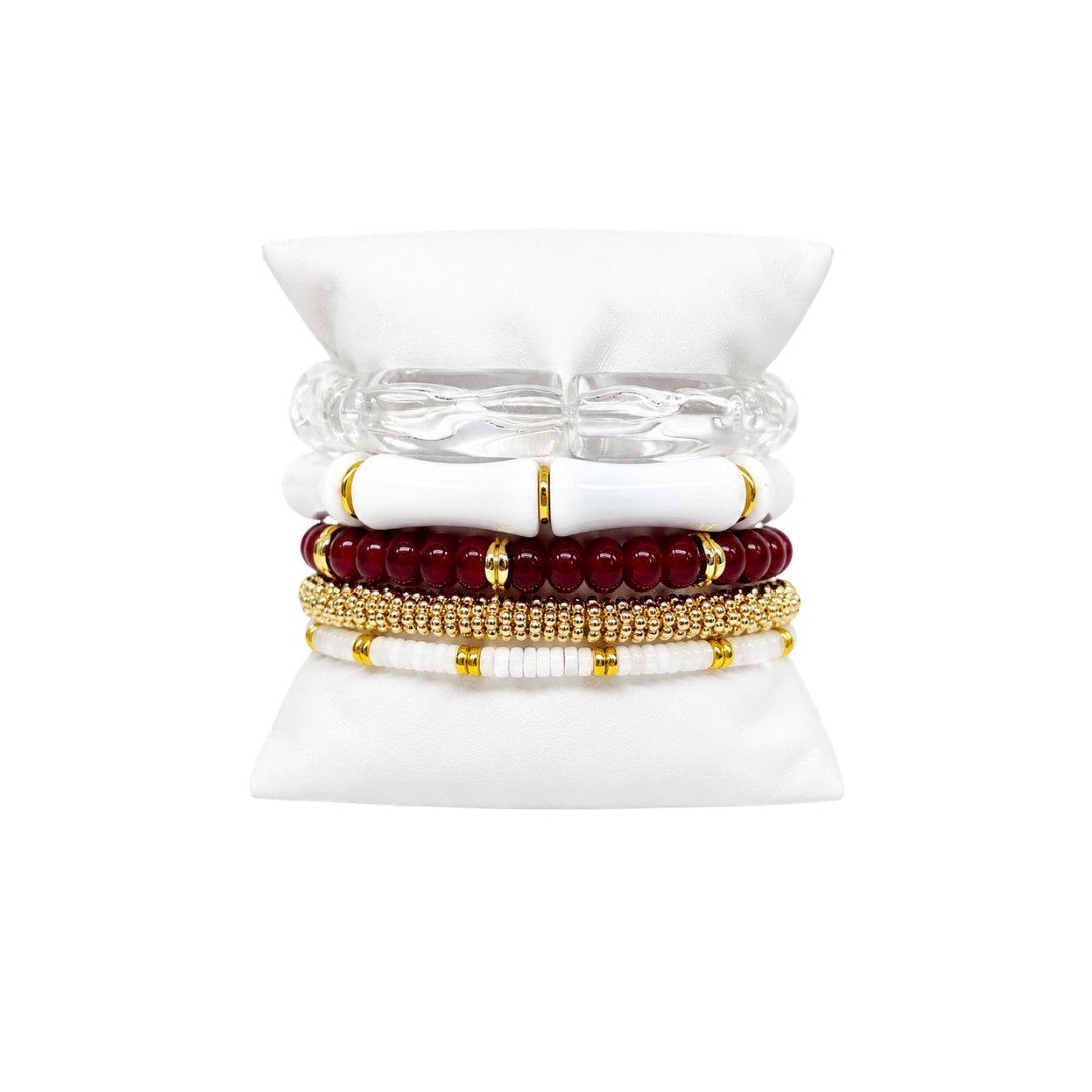 Crimson Luxe Bracelet Stack