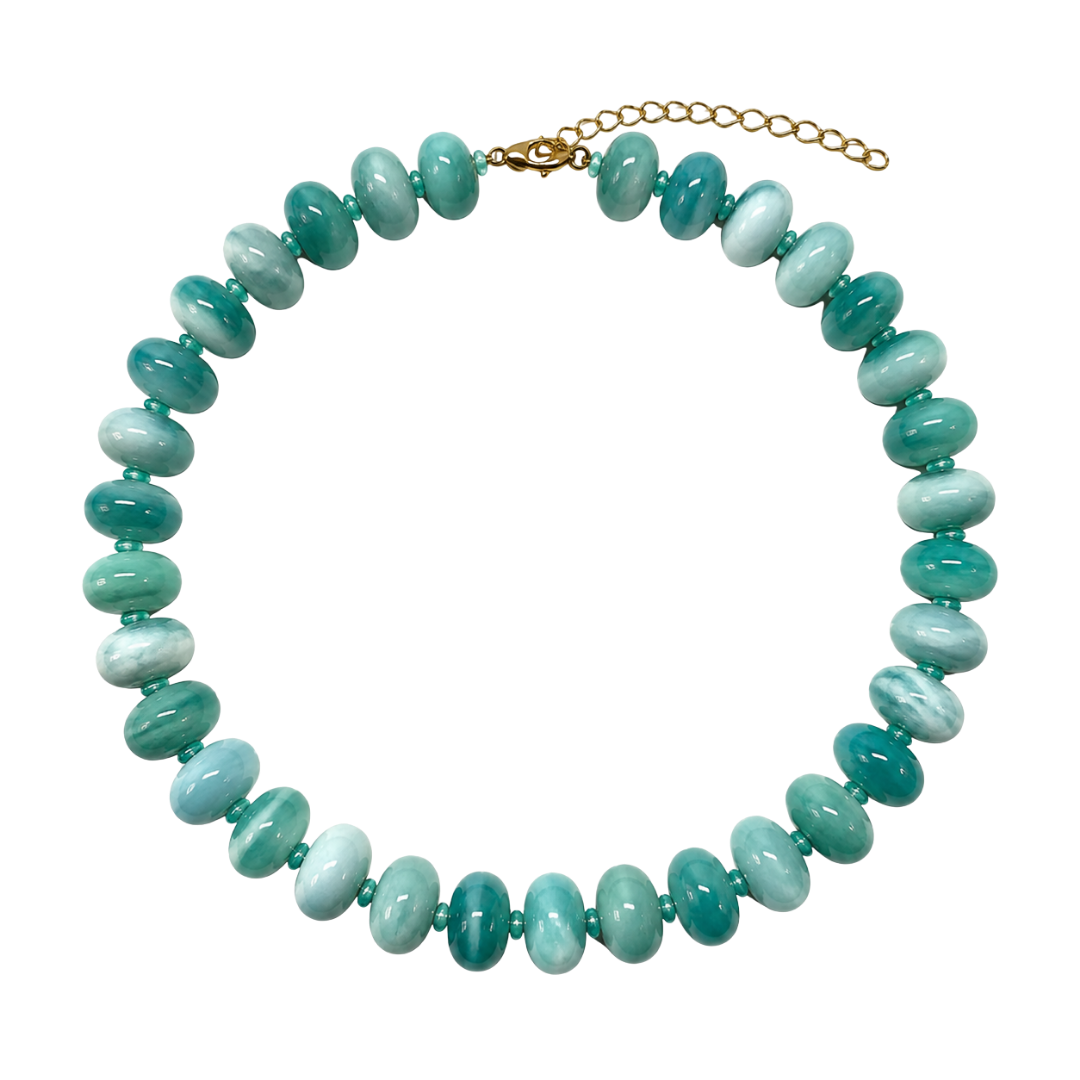 Chunky Teal Halo Necklace