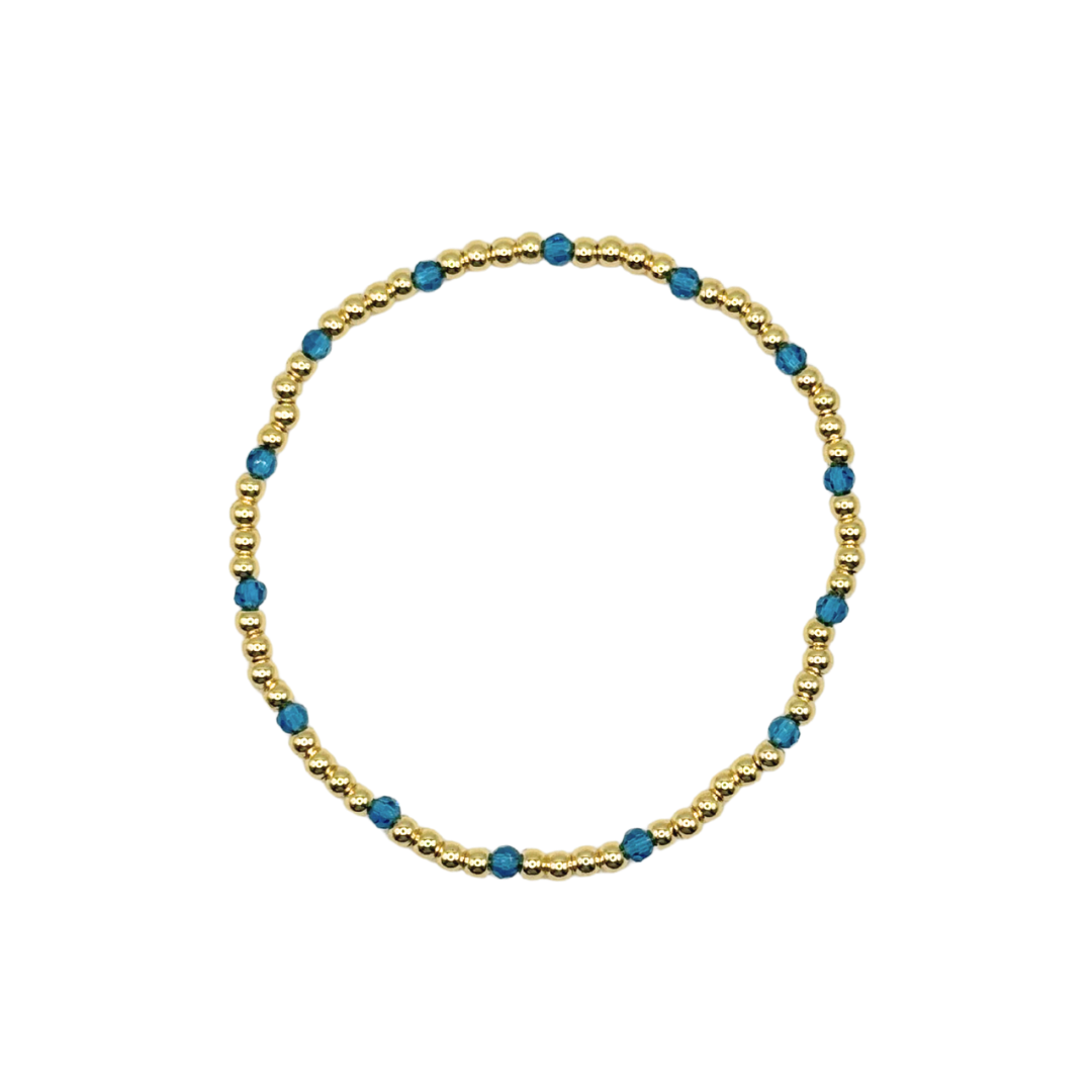 Aqua Blue Crystal Cut Accent Bracelet