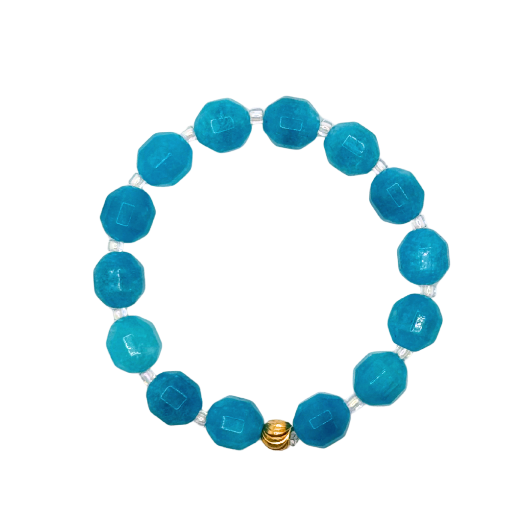 Aqua Blue Crystal Cut Bracelet