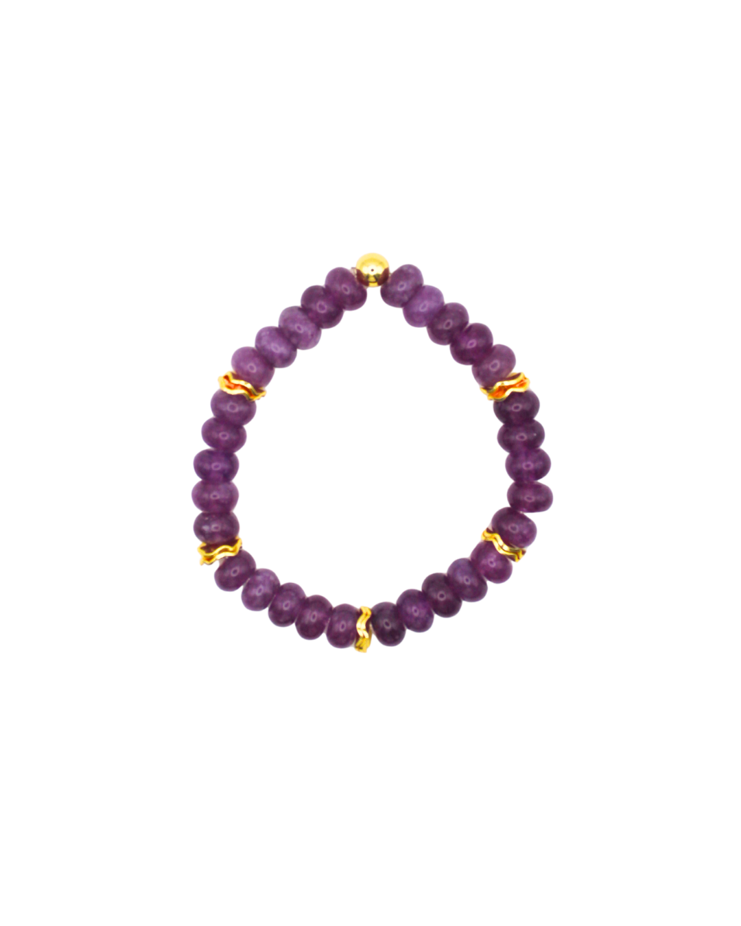 Purple Gemstone Bracelet with Gold Accents