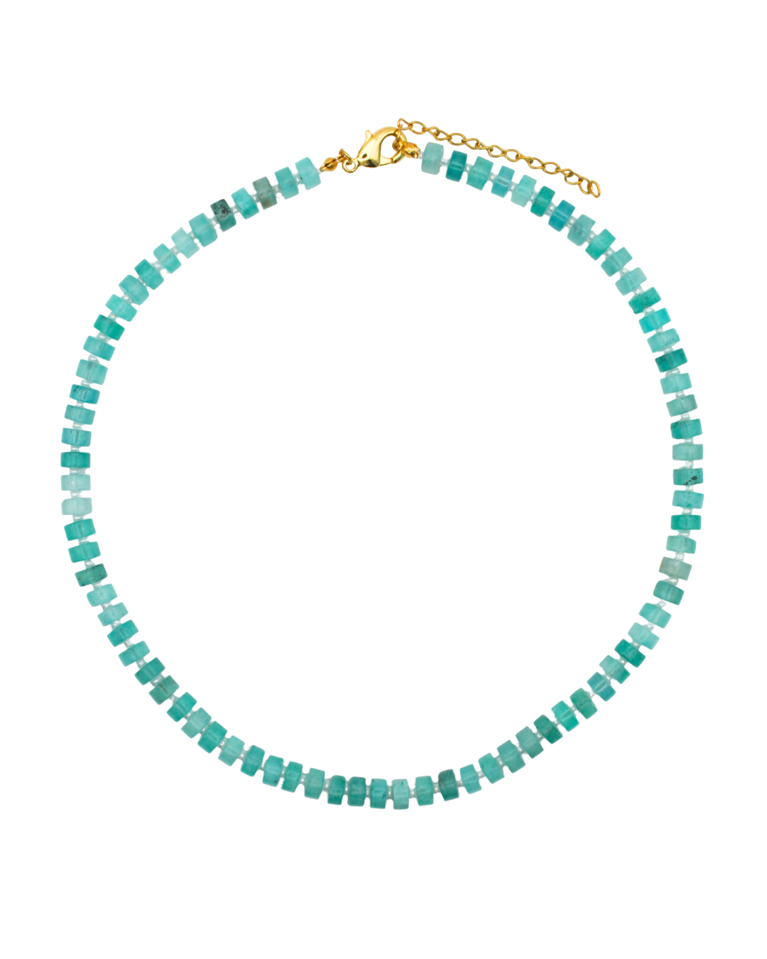 Turquoise Flat Gemstone Necklace